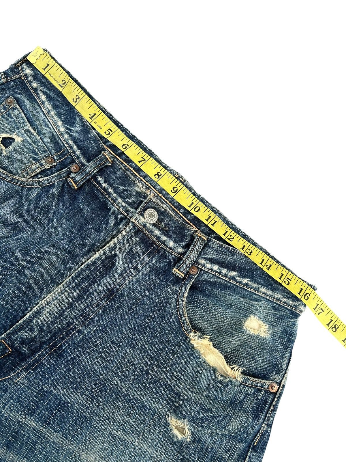 Kapital Vintage Japanese Brand Selvedge Distressed Repair Denim Jean Size US 33 - 19 Thumbnail