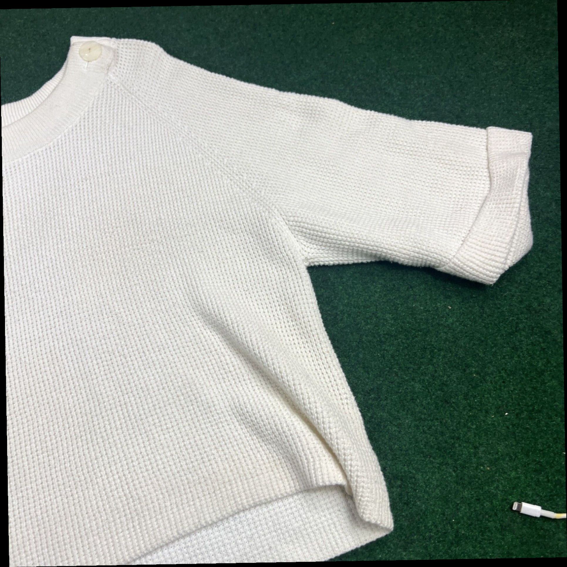 Vintage Leo & Nicole Sweater White Medium Sleeve Knit Stretch Women's Size XL Size XL / US 12-14 / IT 48-50 - 3 Thumbnail