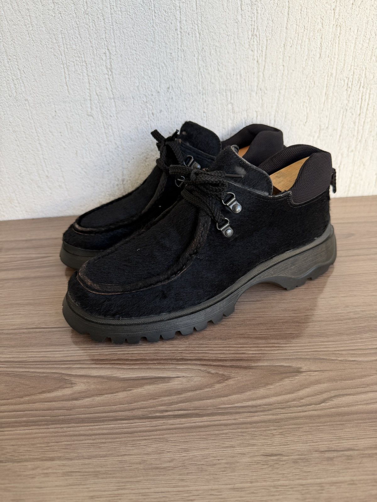Prada Aw1999 pony hair lug sole derby Size US 8 / EU 41 - 1 Thumbnail