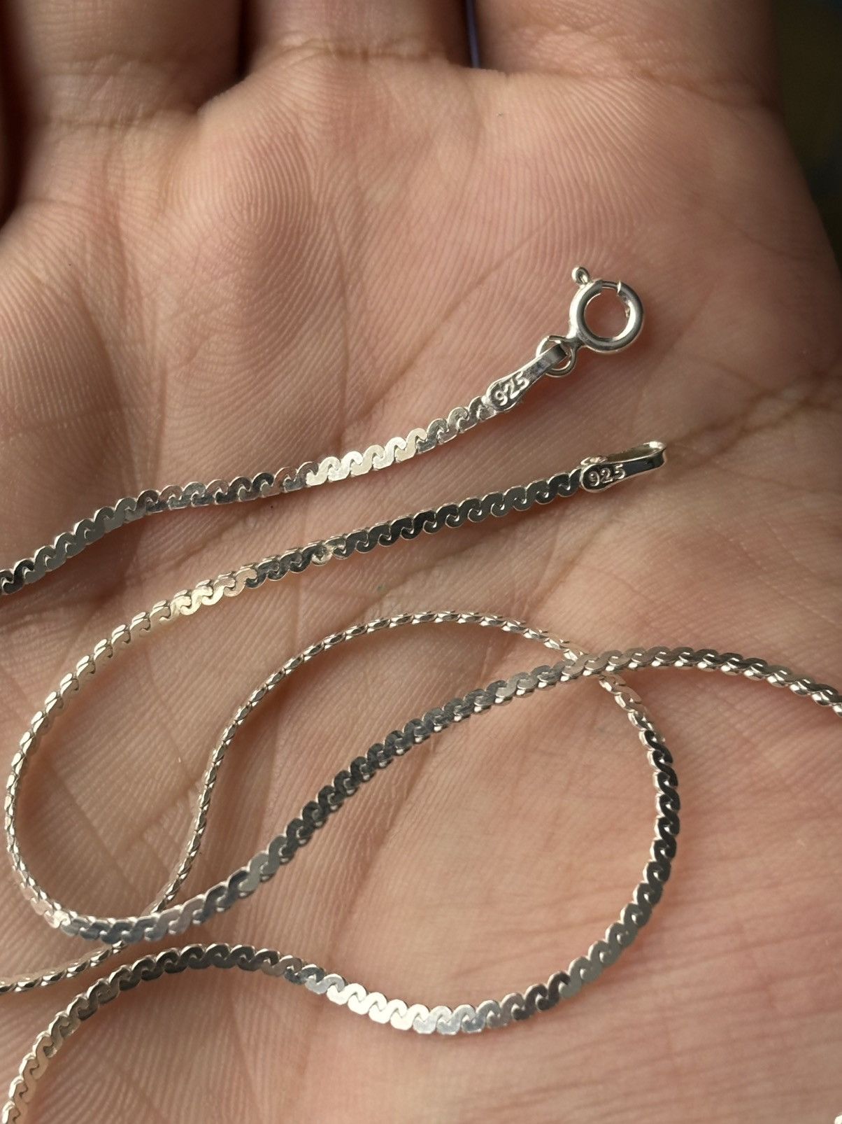 Other UK 925 silver chain nekclace Serpentine S link 17.5” jewellery Size ONE SIZE - 2 Thumbnail
