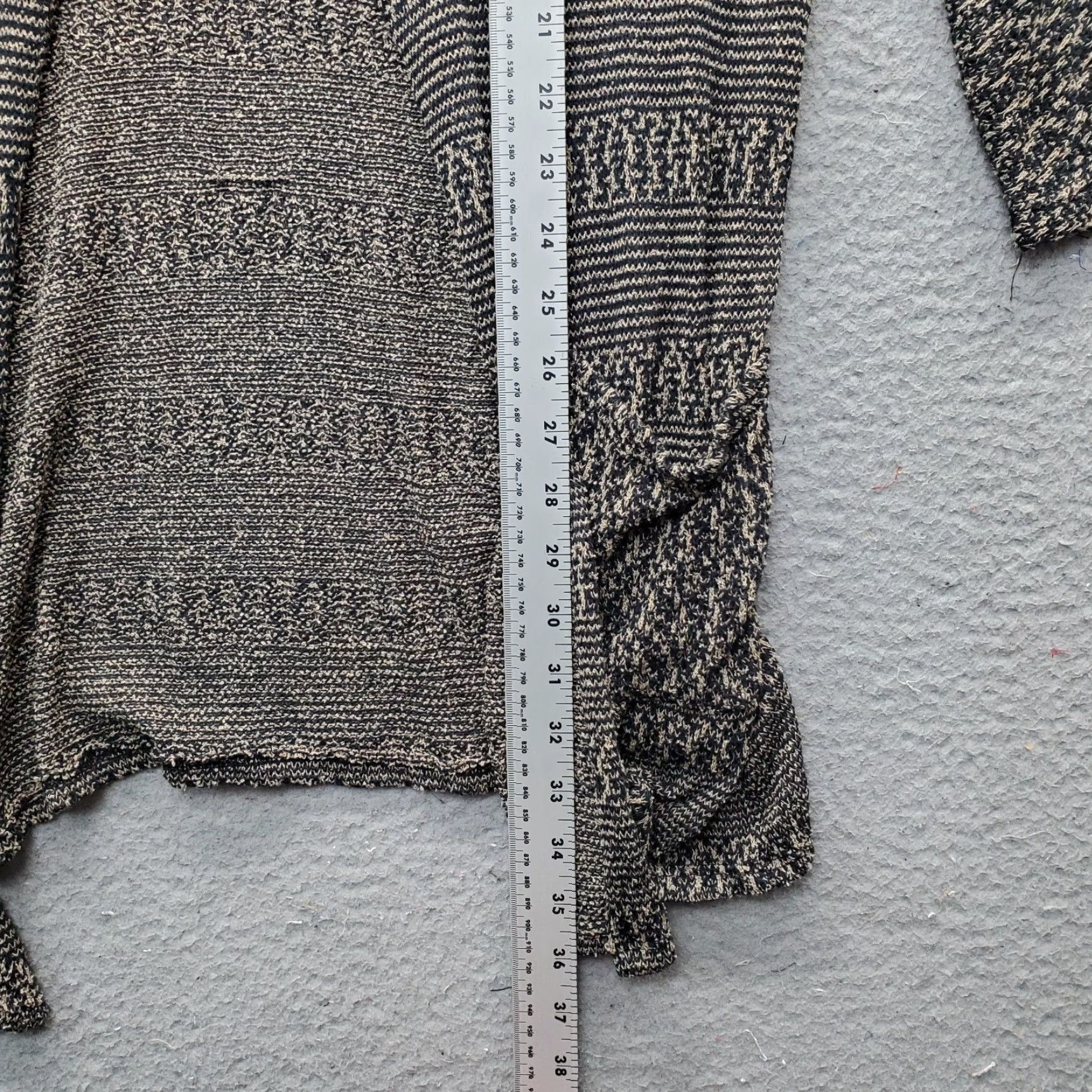 Vintage Cal Style Duster Cardigan Womens XL Multi Crochet Knitted 3/4 Sleeve Front Toggle Office Casual Knit Open Cardigan Size XL / US 12-14 / IT 48-50 - 6 Thumbnail