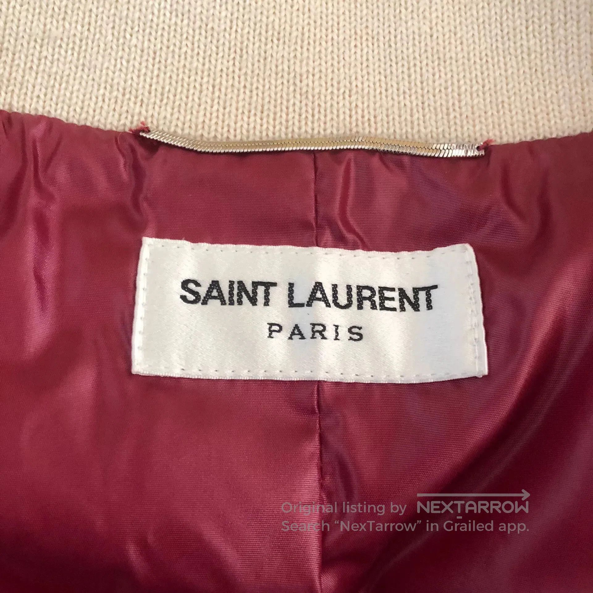 Saint Laurent Paris Saint Laurent SLP Burgundy Baseball Jacket. Size US S / EU 44-46 / 1 - 2 Thumbnail