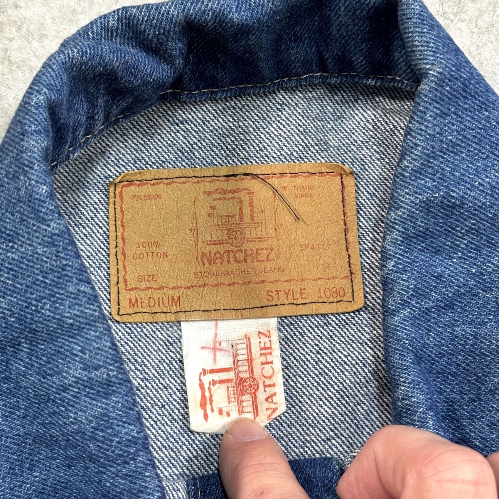 Denime VINTAGE Natchez Jacket Mens M Denim Stone Washed Trucker 90s Blue Button Front Pockets Western USA Mens Size US M / EU 48-50 / 2 - 3 Thumbnail