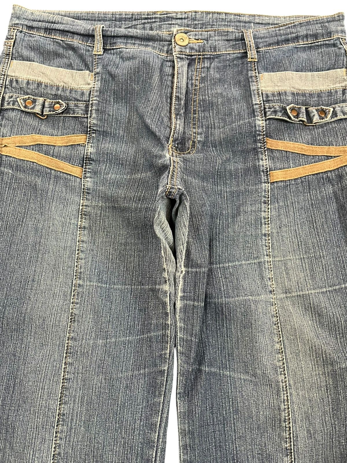 Le Grande Bleu (L.G.B.) × Seditionaries Vintage Advantage Double Belt Avant Garde Denim Size US 37 - 2 Thumbnail