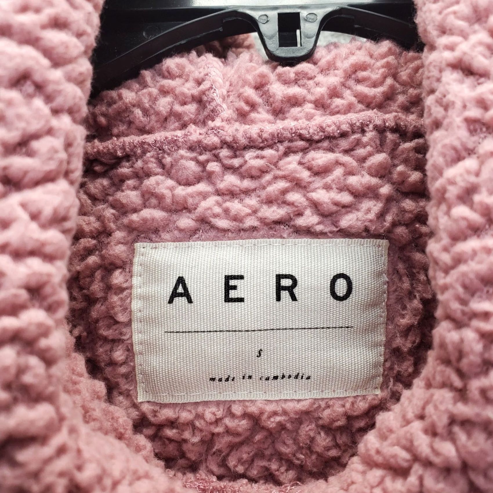 Vintage Aéropostale Sherpa Hoodie Womens S Pink Long Sleeve Kangaroo Pocket Drawstring Hoodie Size S / US 4 / IT 40 - 5 Thumbnail