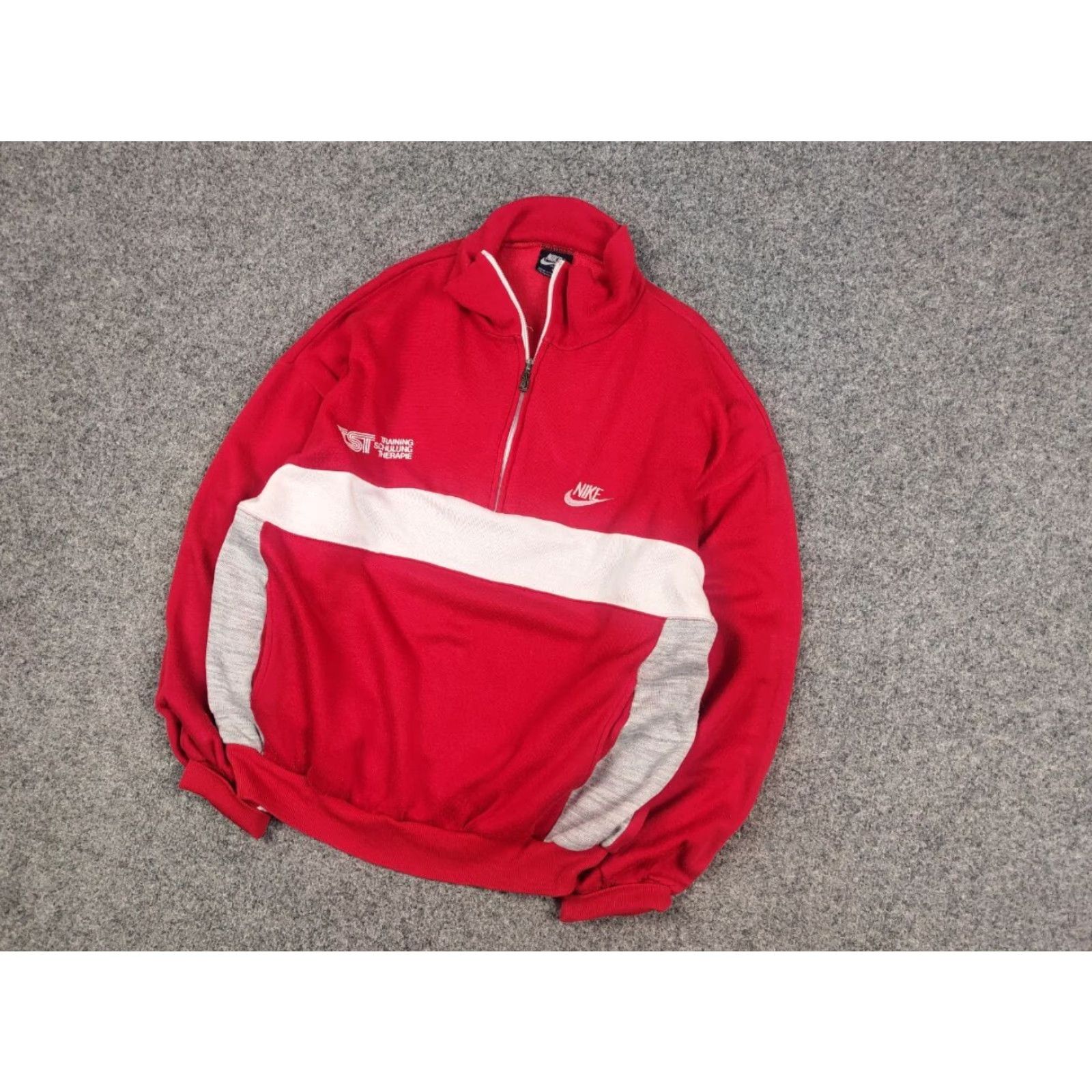 Nike VINTAGE Nike Oregon USA TST Red Pullover Zip Sweatshirt Shirt Mens L Red 80s USA Nike Sportswear Sweatshirt Size US L / EU 52-54 / 3 - 3 Thumbnail
