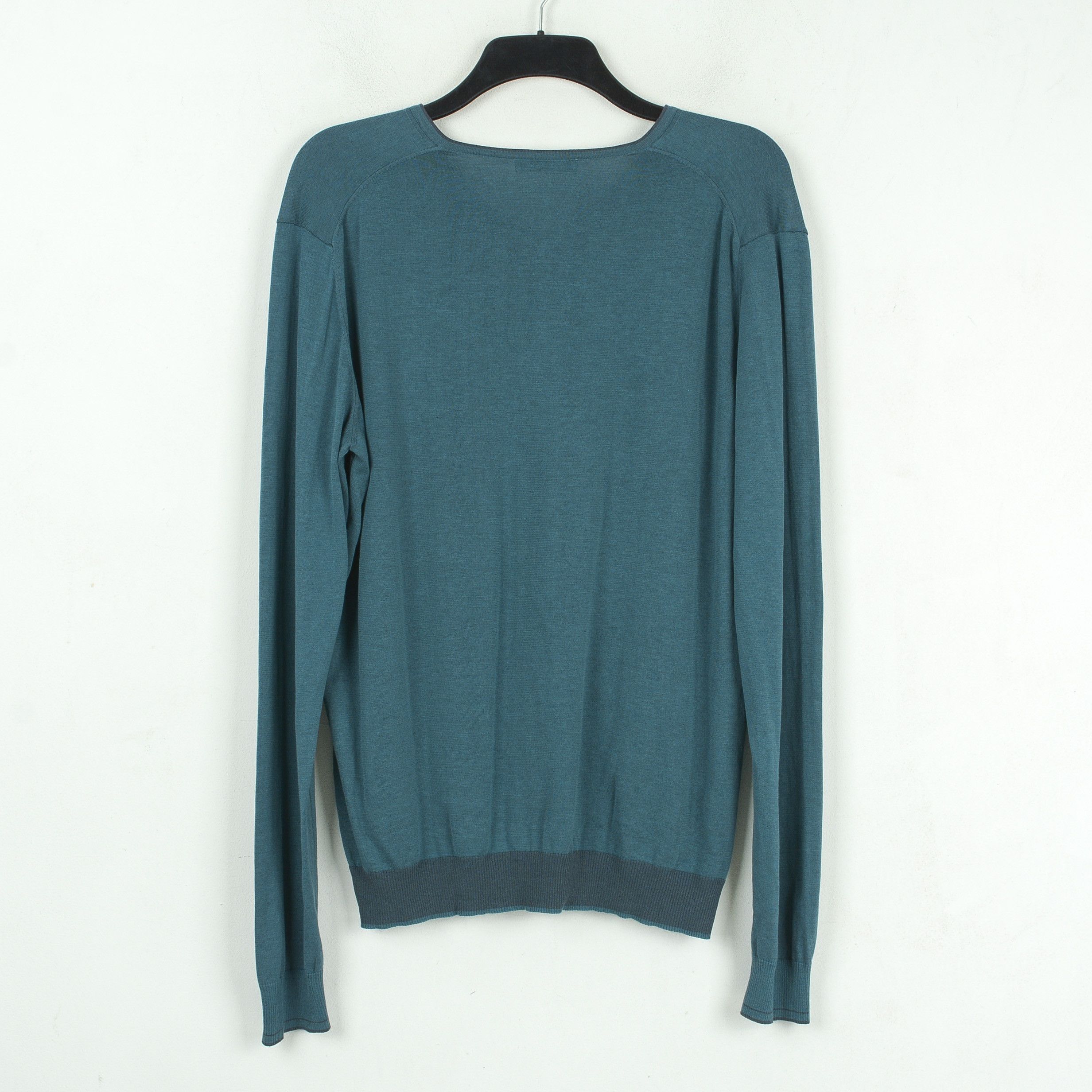FALKE Men L V-Neck Sweater Jumper Pullover Sweatshirt Thin Knit Size US L / EU 52-54 / 3 - 3 Thumbnail