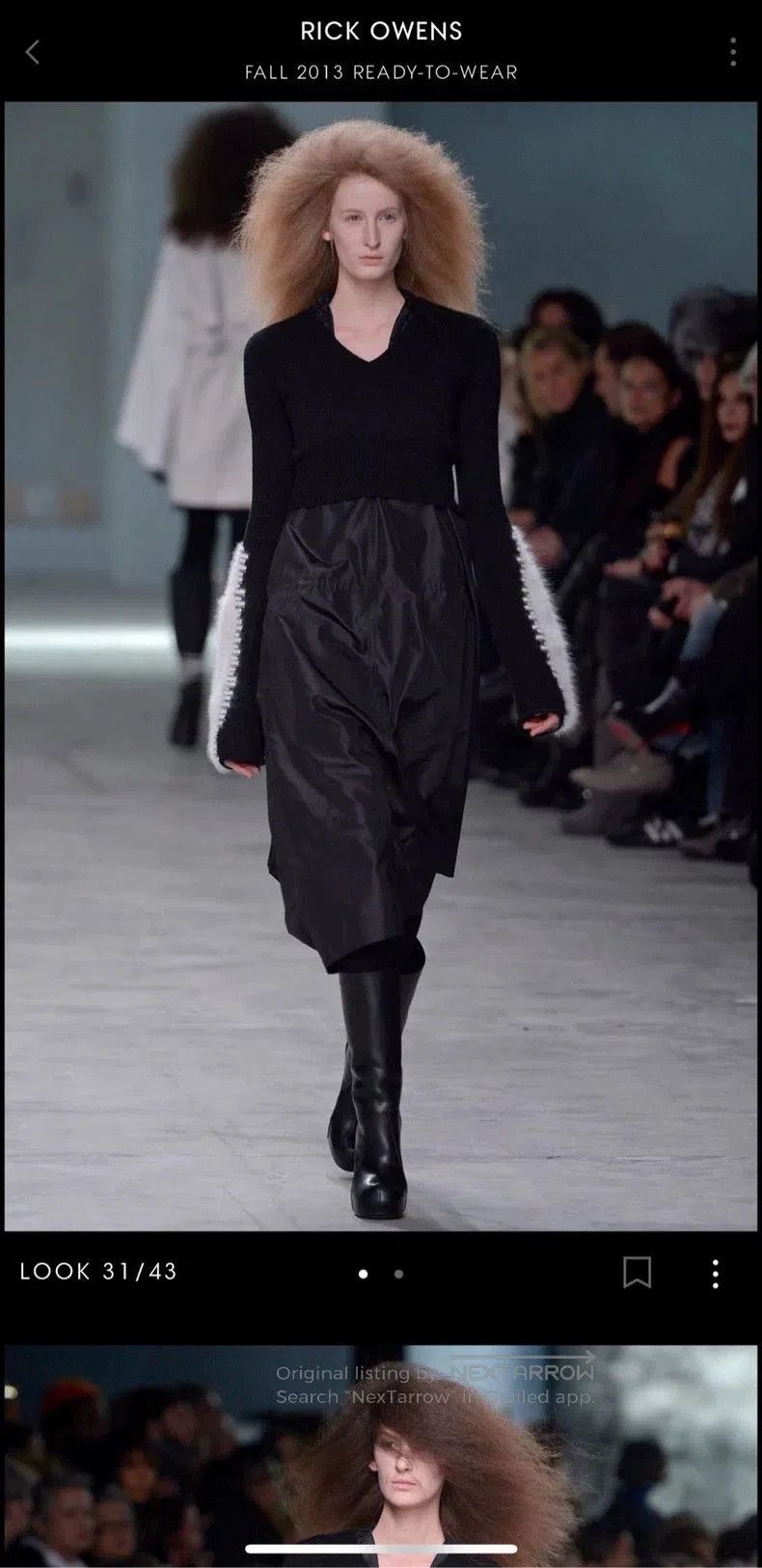 Rick Owens Rick Owens Lazy V-neck knitted skirt with rabbit fur sleeve Size US M / EU 48-50 / 2 - 4 Thumbnail