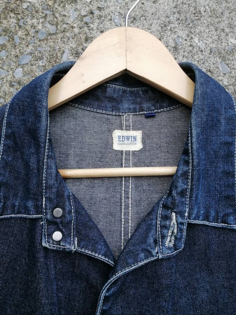 Edwin × Vintage Vintage Edwin Dungarees Denim Jacket Size US L / EU 52-54 / 3 - 4 Thumbnail