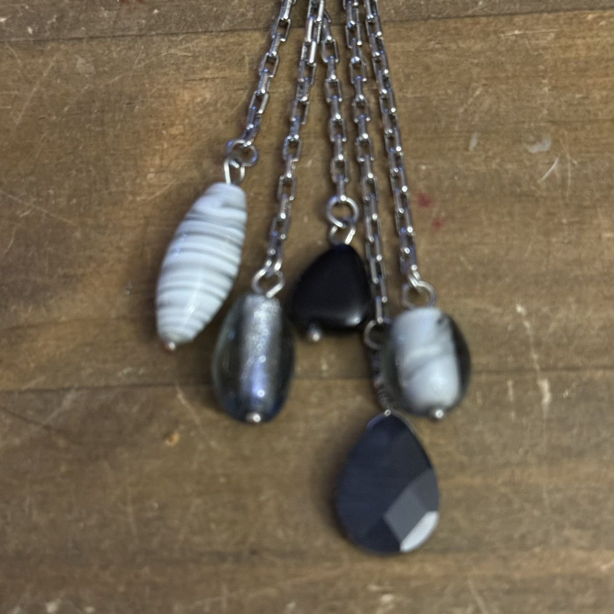 Other Silver tone double strand glass bead tassel toggle necklace Size ONE SIZE - 3 Thumbnail