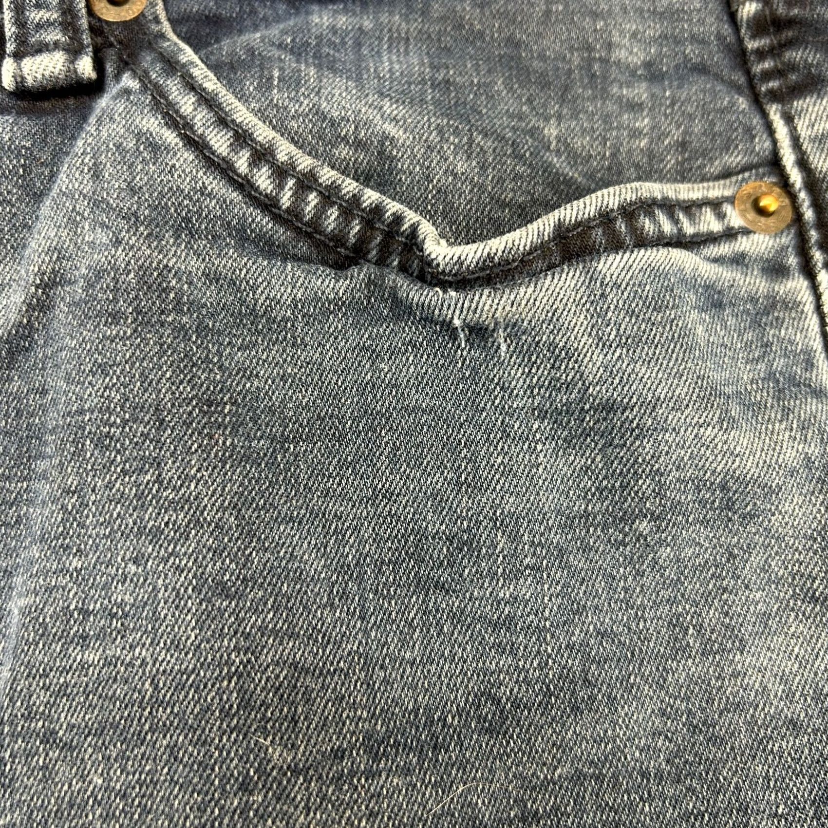 Levi's Levi's 514 Jeans Mens 29x30 Blue Straight Regular Distressed Stretch Dark Wash Denim 5-Pocket Mens Regular Blue Jeans + Levi's 500 Series Model 514 Size US 29 - 6 Thumbnail
