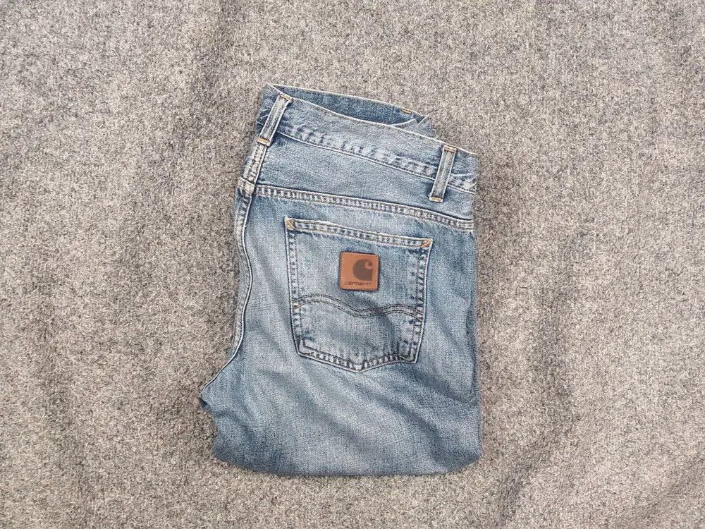Carhartt Carhartt Wip Bexar Denim Faded Straight Jeans Vintage Style Size US 33 - 1 Thumbnail