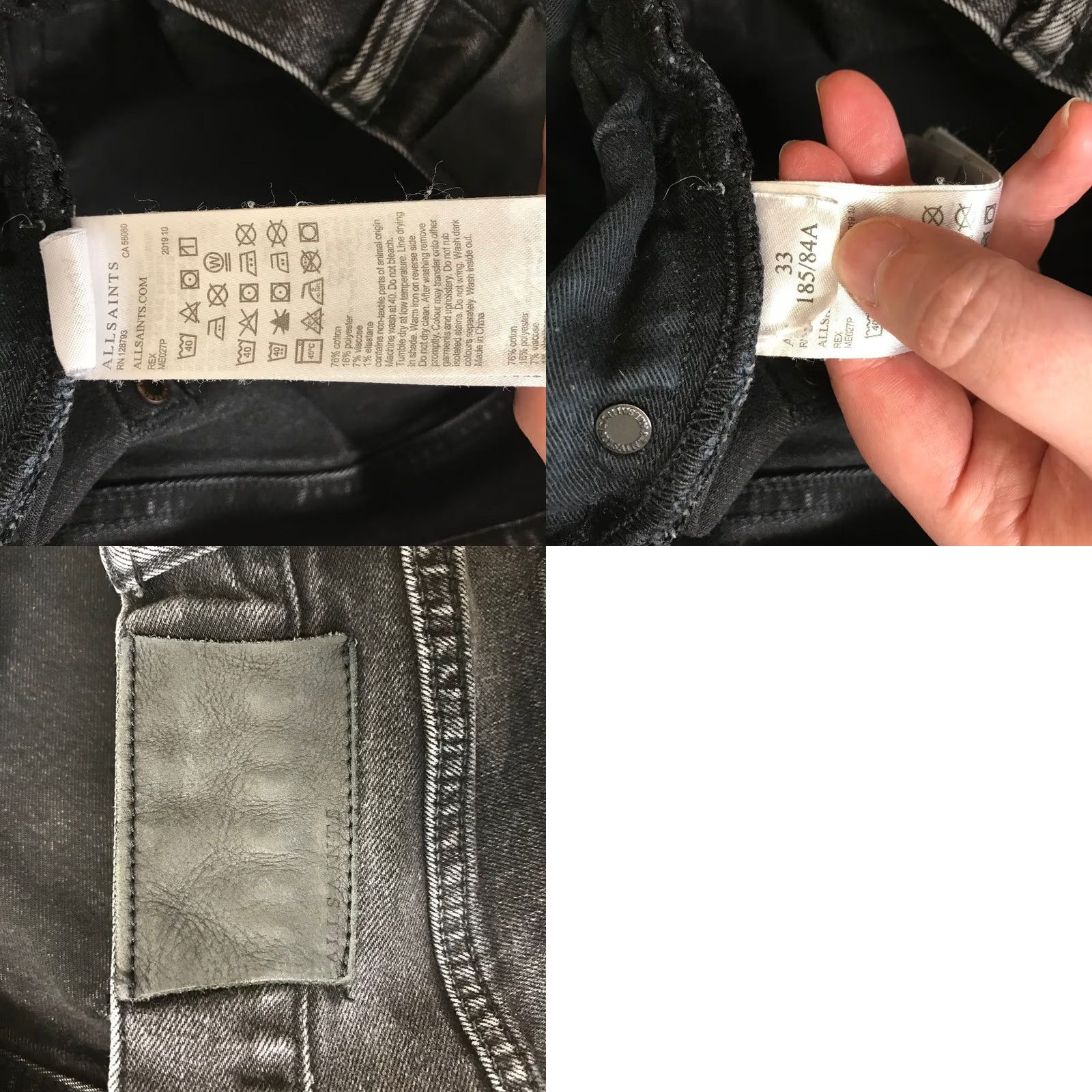 Allsaints VINTAGE? No. AllSaints Carter Slim Tapered Jeans Mens 29 Black Denim Slim Tapered 5-Pocket Grunge Rock City Hipster Size US 29 - 8 Thumbnail