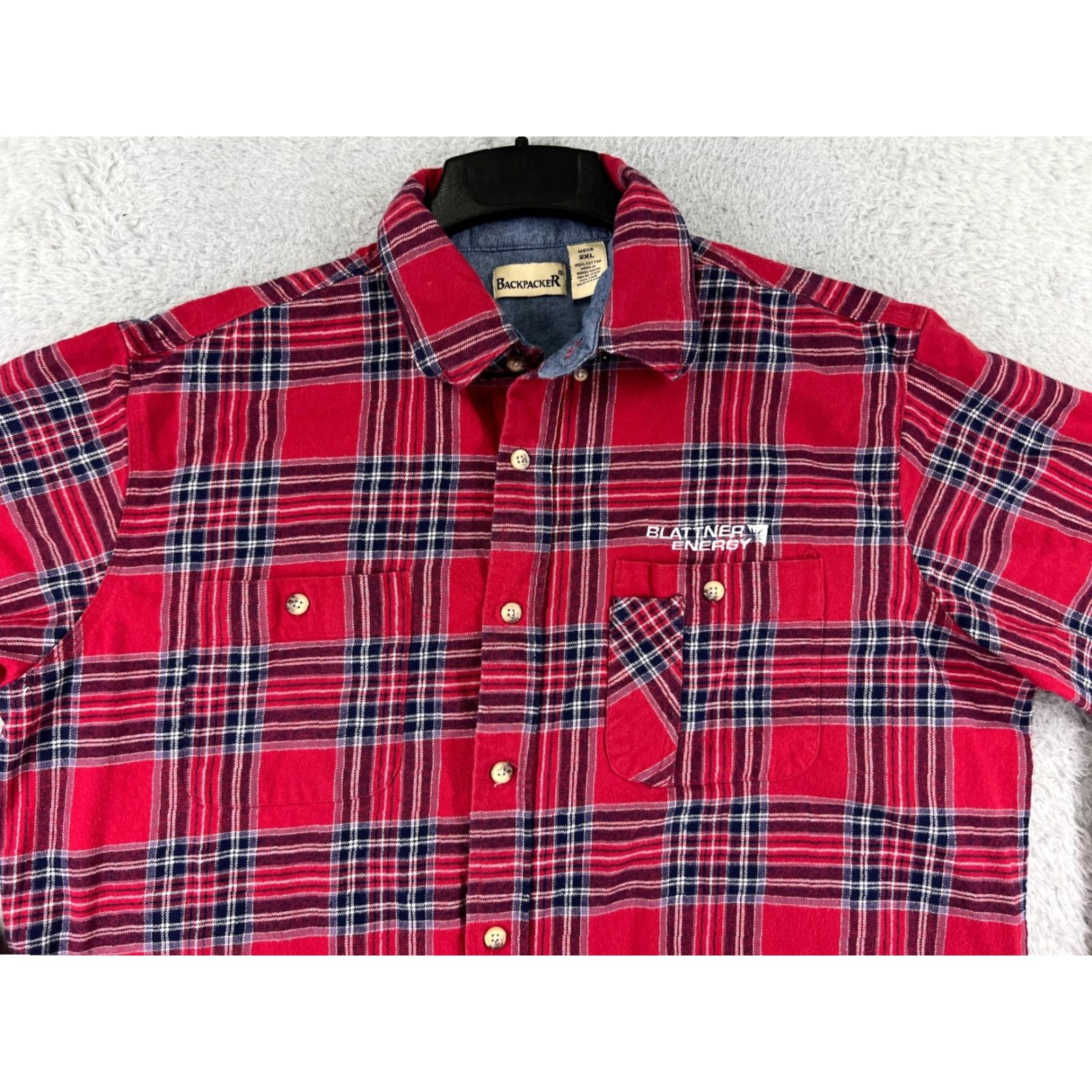Vintage VINTAGE Backpacker Shirt Mens 2XL Red Plaid Flannel 100% Cotton Pockets Button Up Size US XXL / EU 58 / 5 - 6 Thumbnail