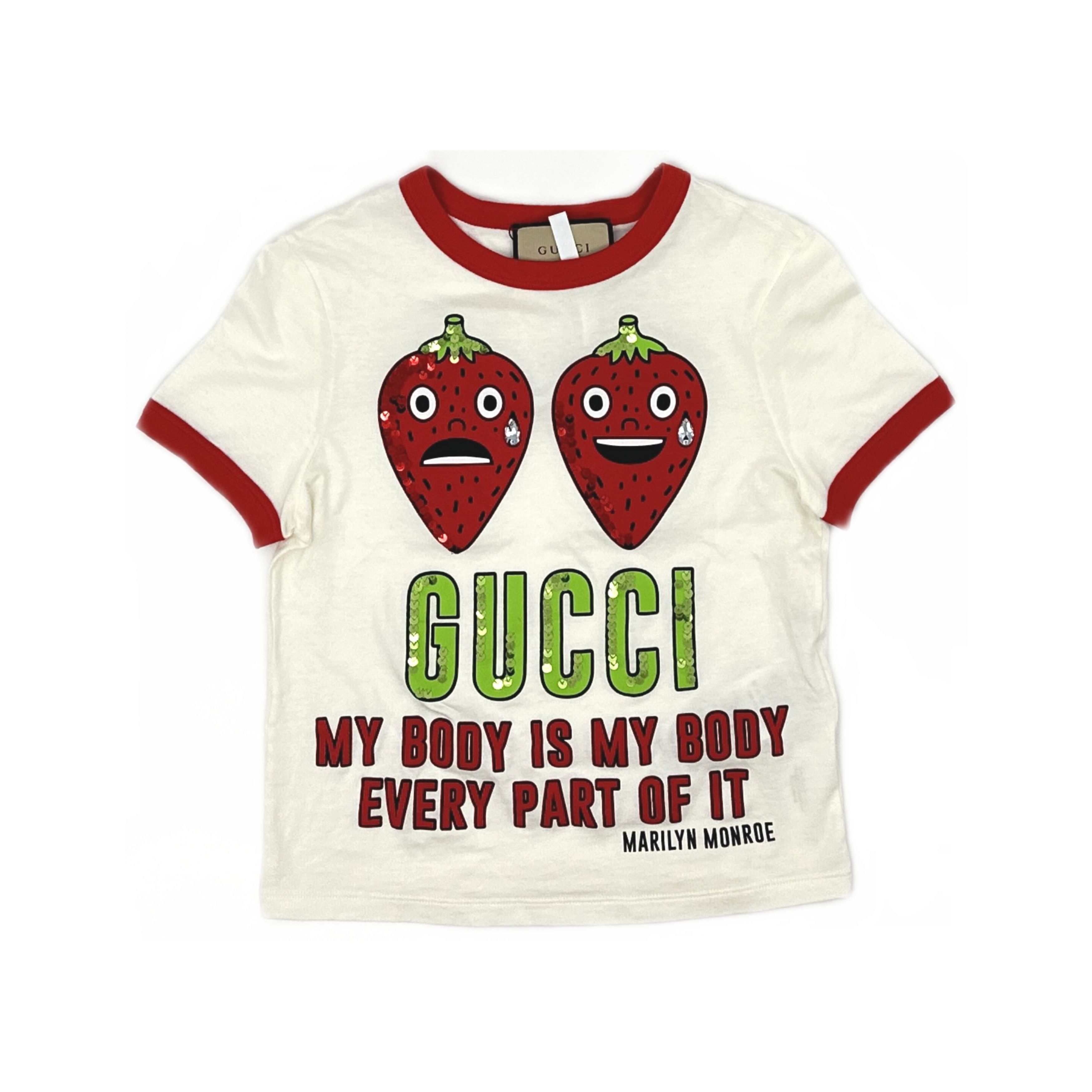 Gucci Gucci Strawberry Marilyn Monroe Print T-Shirt Size XXS Size XXS / US 00 / IT 34 - 1 Thumbnail
