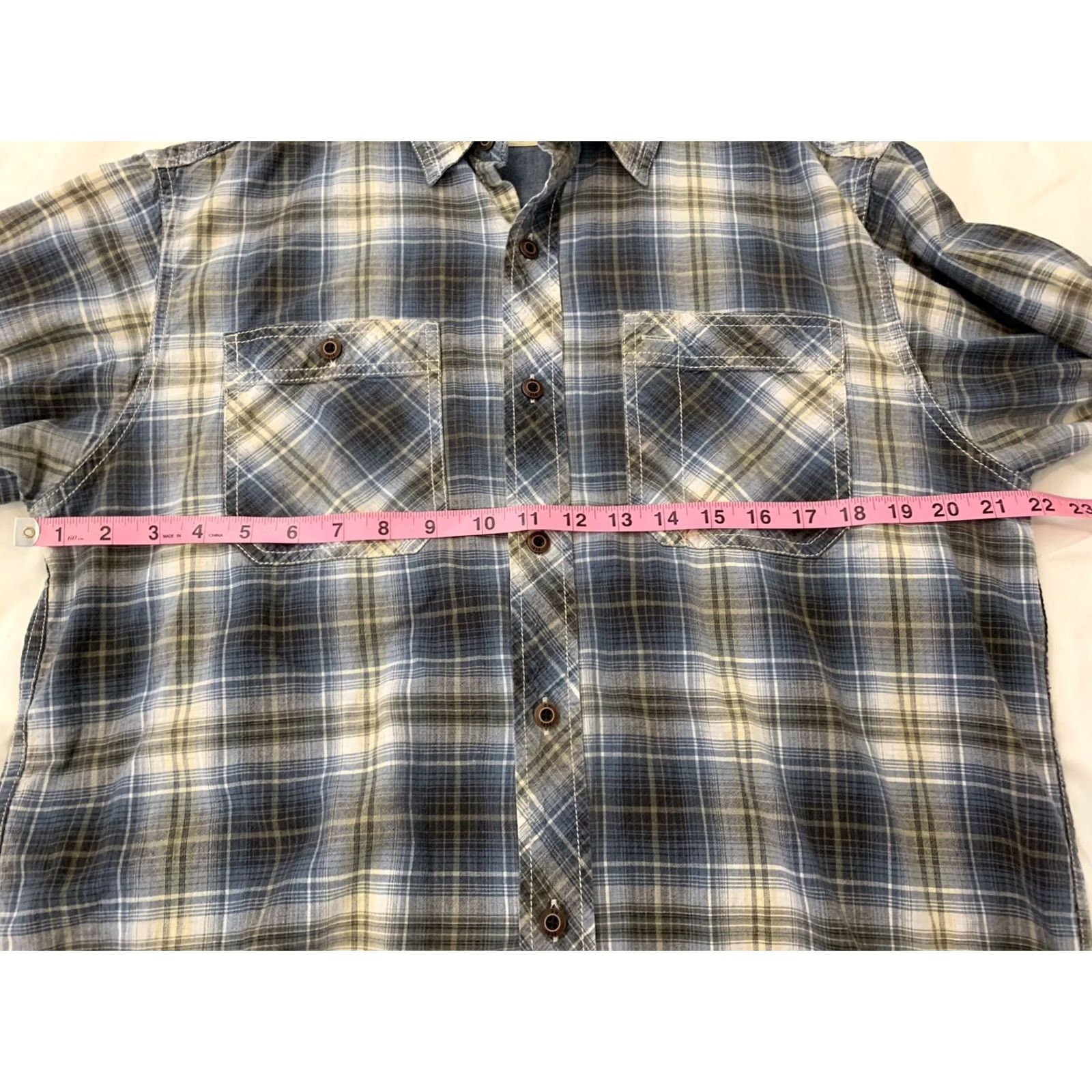 Vintage RedHead Plaid Button-Up Shirt Long Sleeve Men M Beige Blue Size US M / EU 48-50 / 2 - 4 Thumbnail