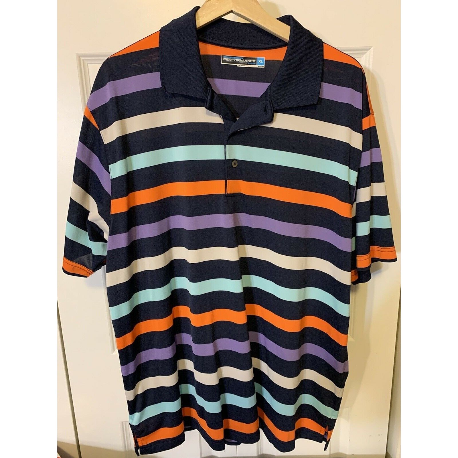 Roundtree & Yorke Roundtree & Yorke Performance polo Men’s Sz XL Striped Multi Size US XL / EU 56 / 4 - 6 Thumbnail