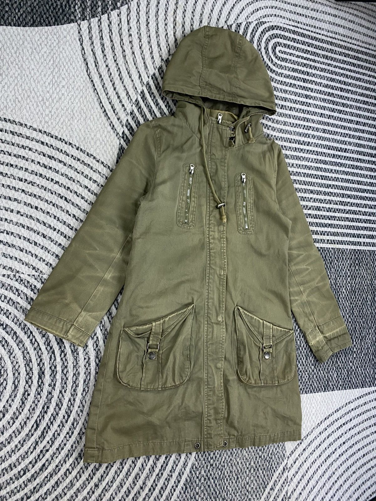Japanese Brand Vintage Grazie Olive Green Hooded Parka Size US S / EU 44-46 / 1 - 3 Thumbnail