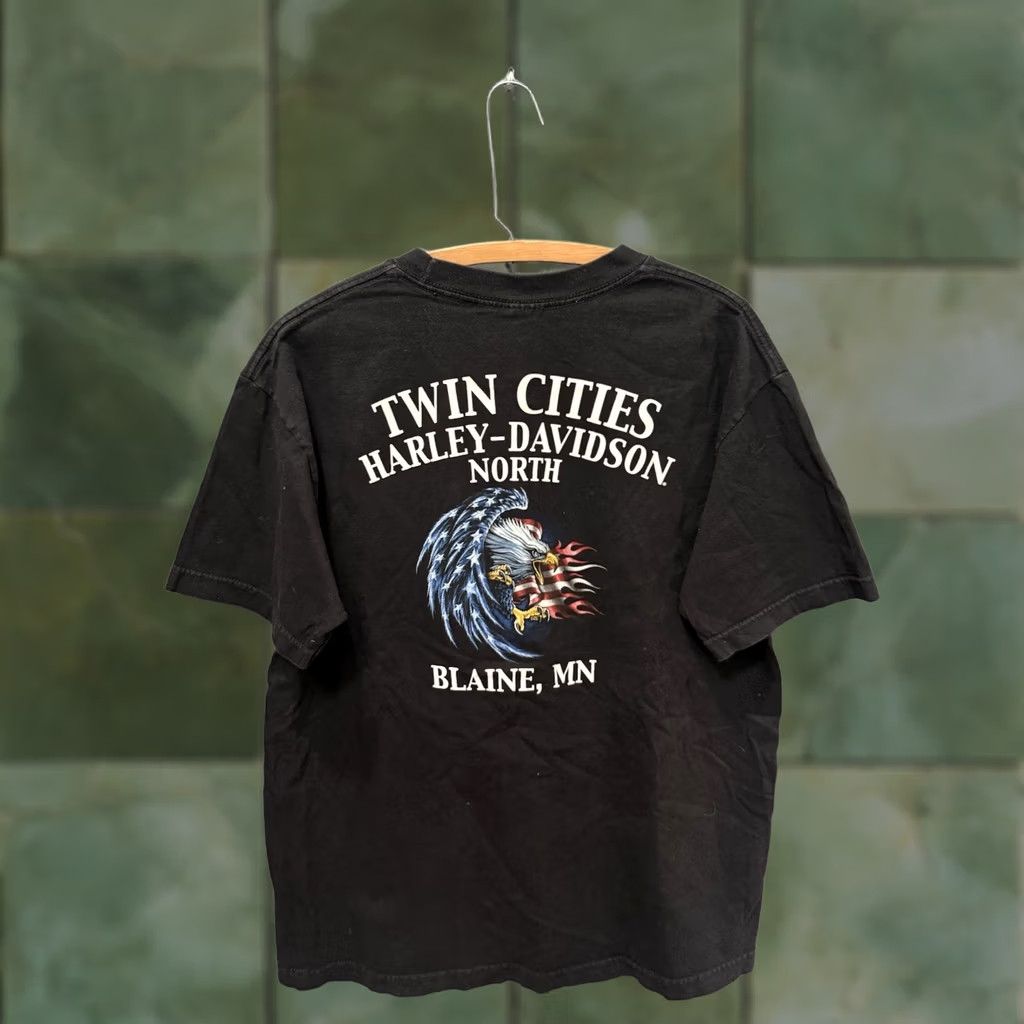 Harley Davidson VINTAGE Harley-Davidson Motorcycles Biker Pocket Tee Shirt Large L Black Men Shirt Mens Pocket Tee Size US L / EU 52-54 / 3 - 1 Thumbnail