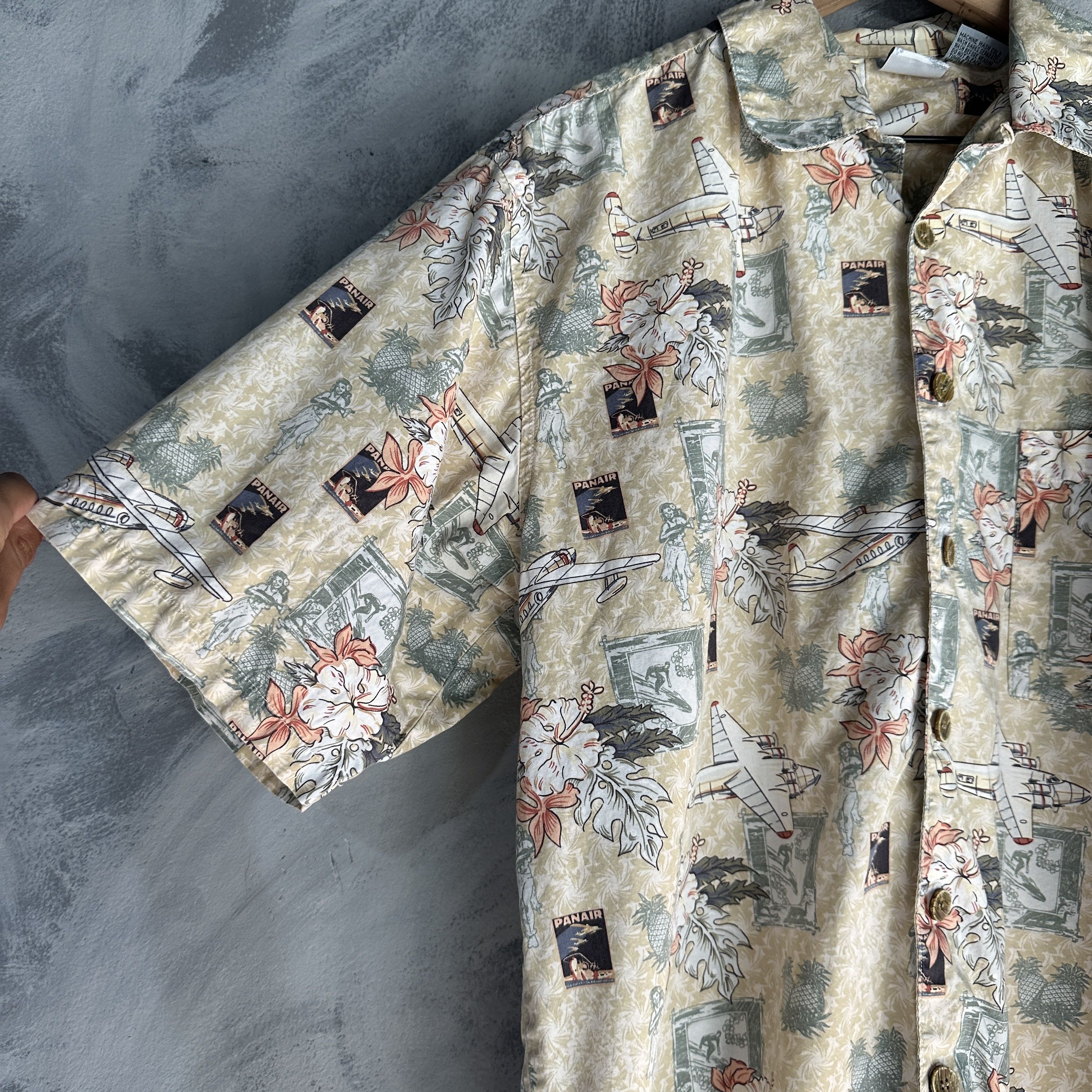 Ocean Pacific VINTAGE OP Men Button Up Shirt Medium Green Floral Airplane Size US M / EU 48-50 / 2 - 3 Thumbnail