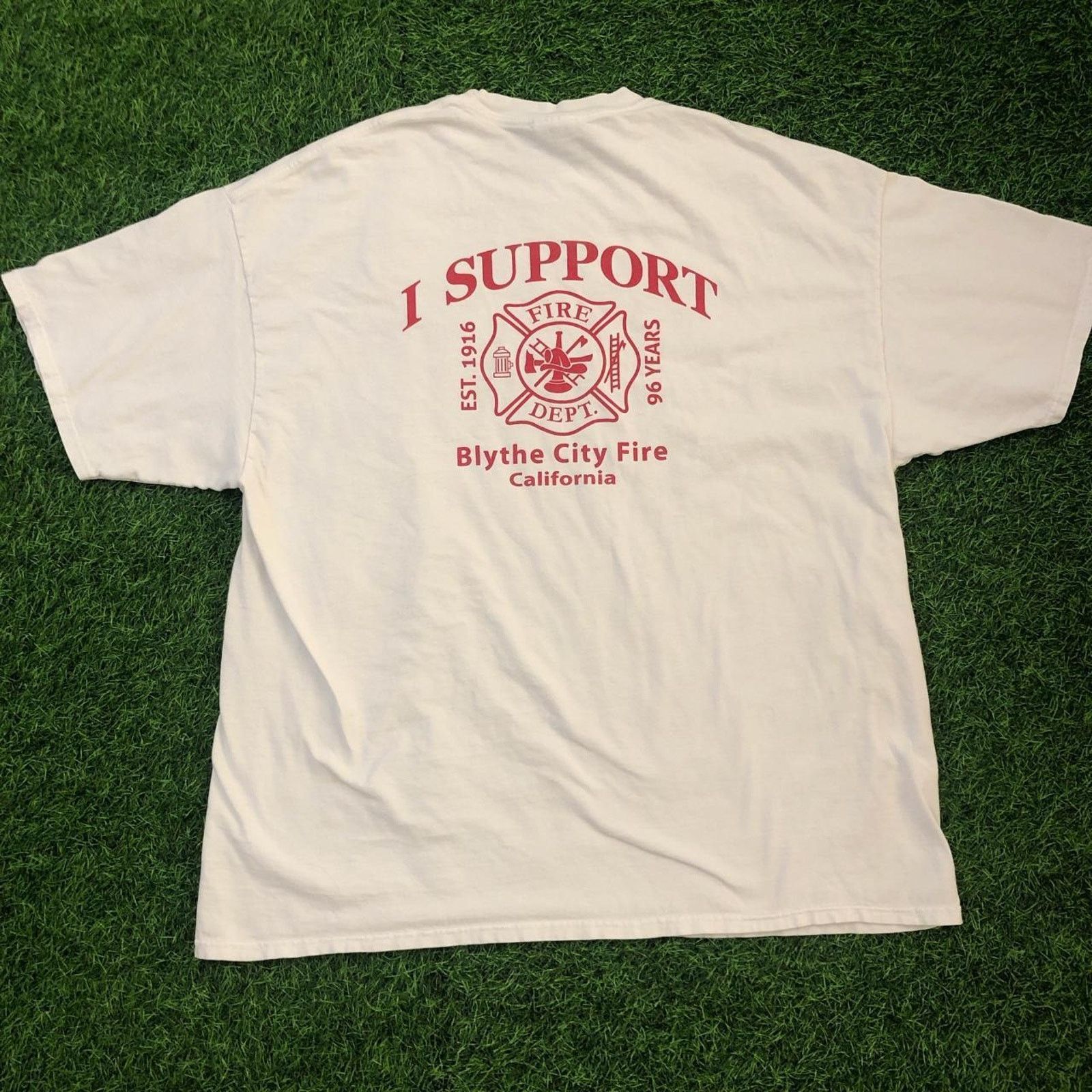Other White Blythe City, California Fire Department Graphic Tee Size US XXL / EU 58 / 5 - 2 Thumbnail