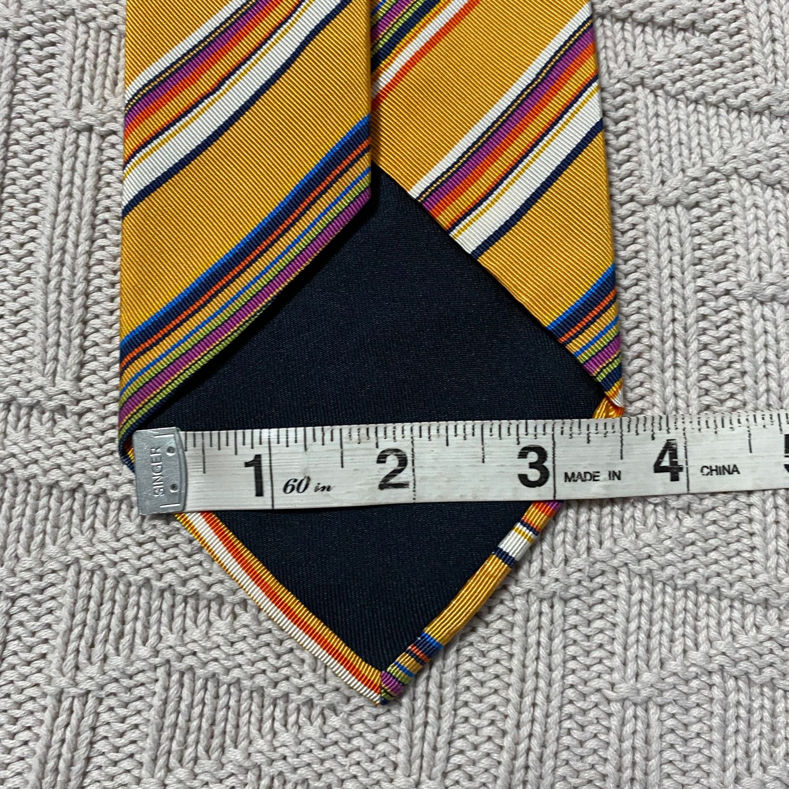 Altea yellow striped silk tie