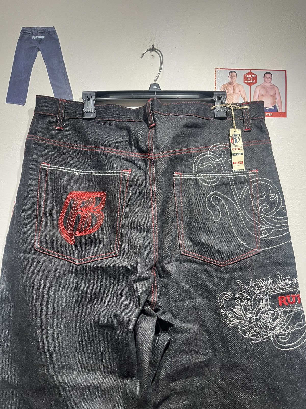 W32 90s 新品 RUFF RYDERS Y2KバギーデニムJNCO JNCO Jeans Vintage 90s Y2K Black Baggy Skater 36/32 | eBay