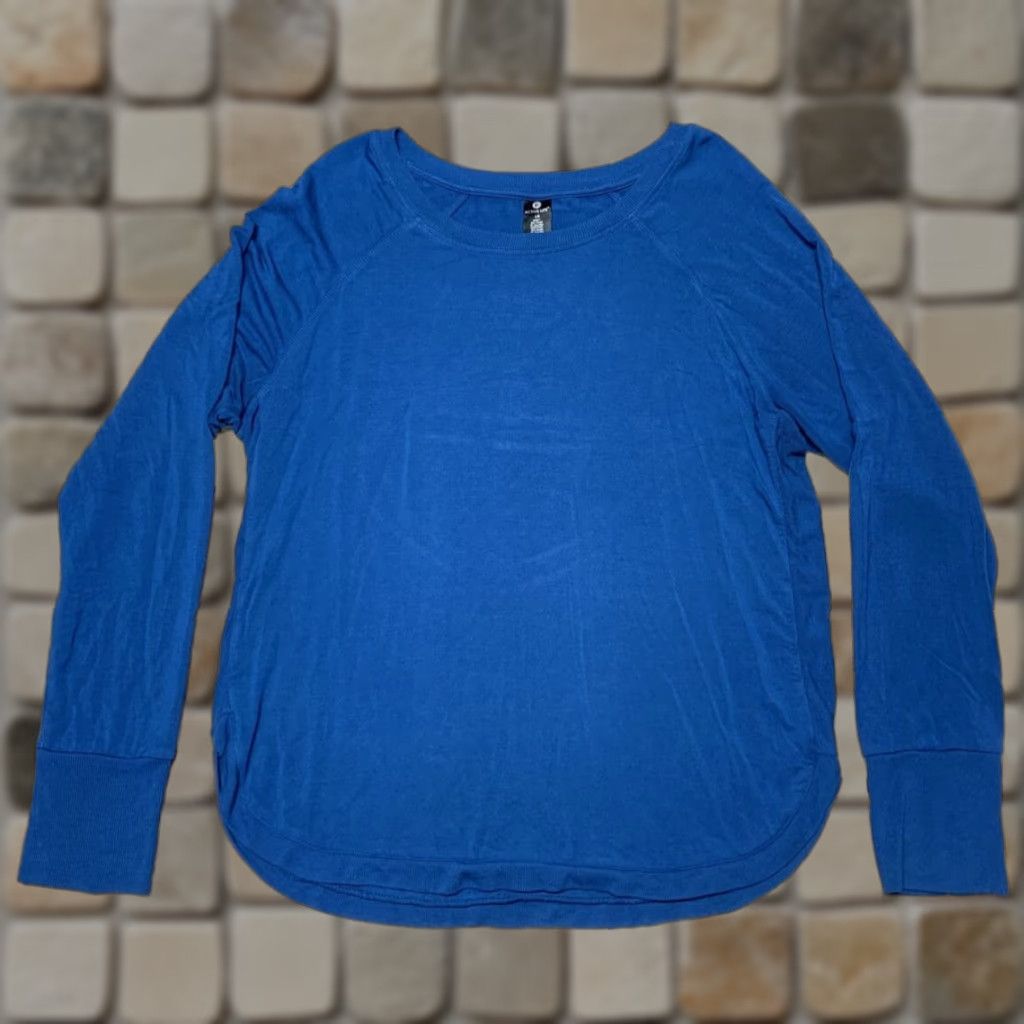 Alife Active Life Womens Blue Scoop Neck Side Slit Pullover Size Large Size L / US 10 / IT 46 - 1 Thumbnail