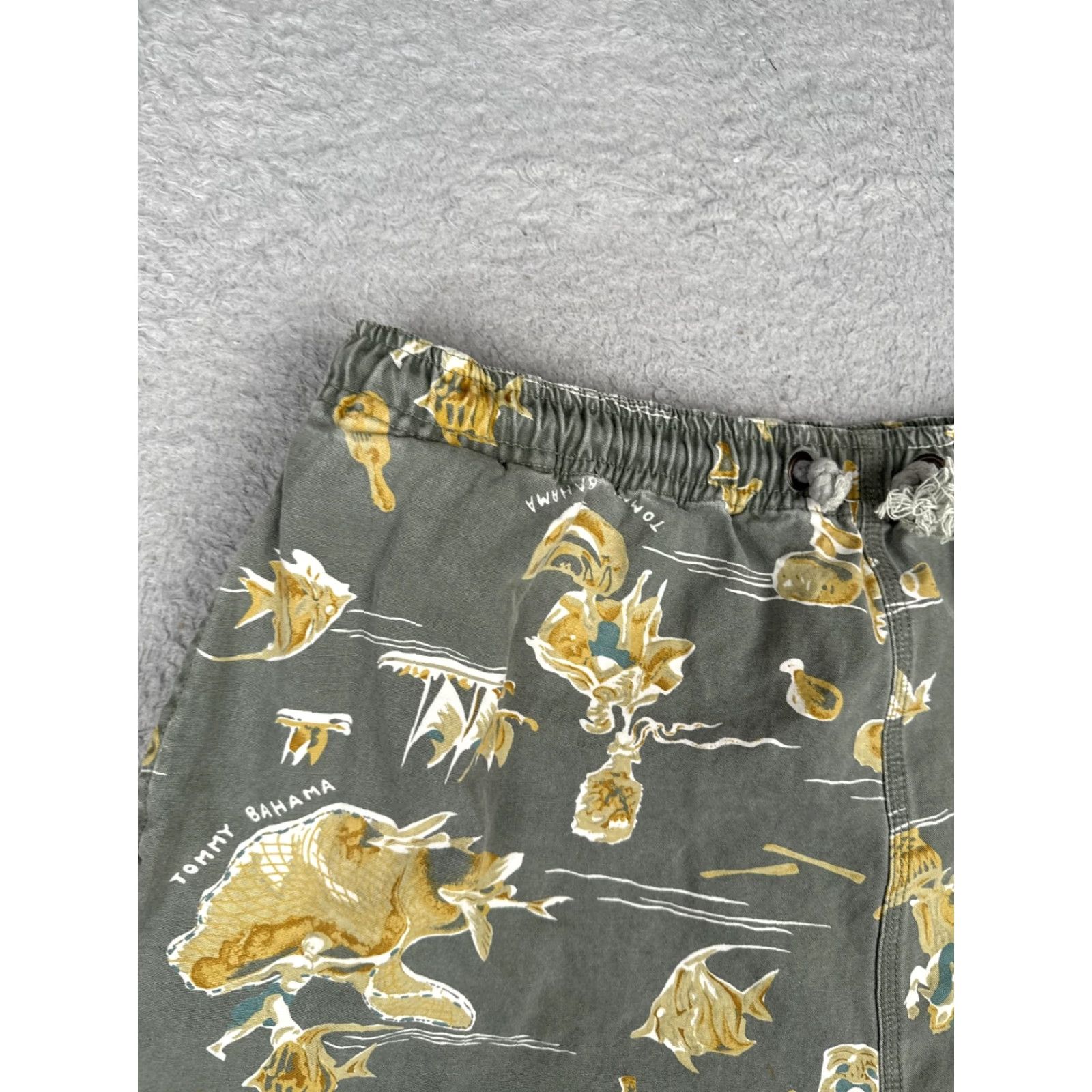 Tommy Bahama VINTAGE Tommy Bahama Shorts Mens XL Green Relax Tropical Fish Print Drawstring Hawaiian Size US 36 / EU 52 - 4 Thumbnail