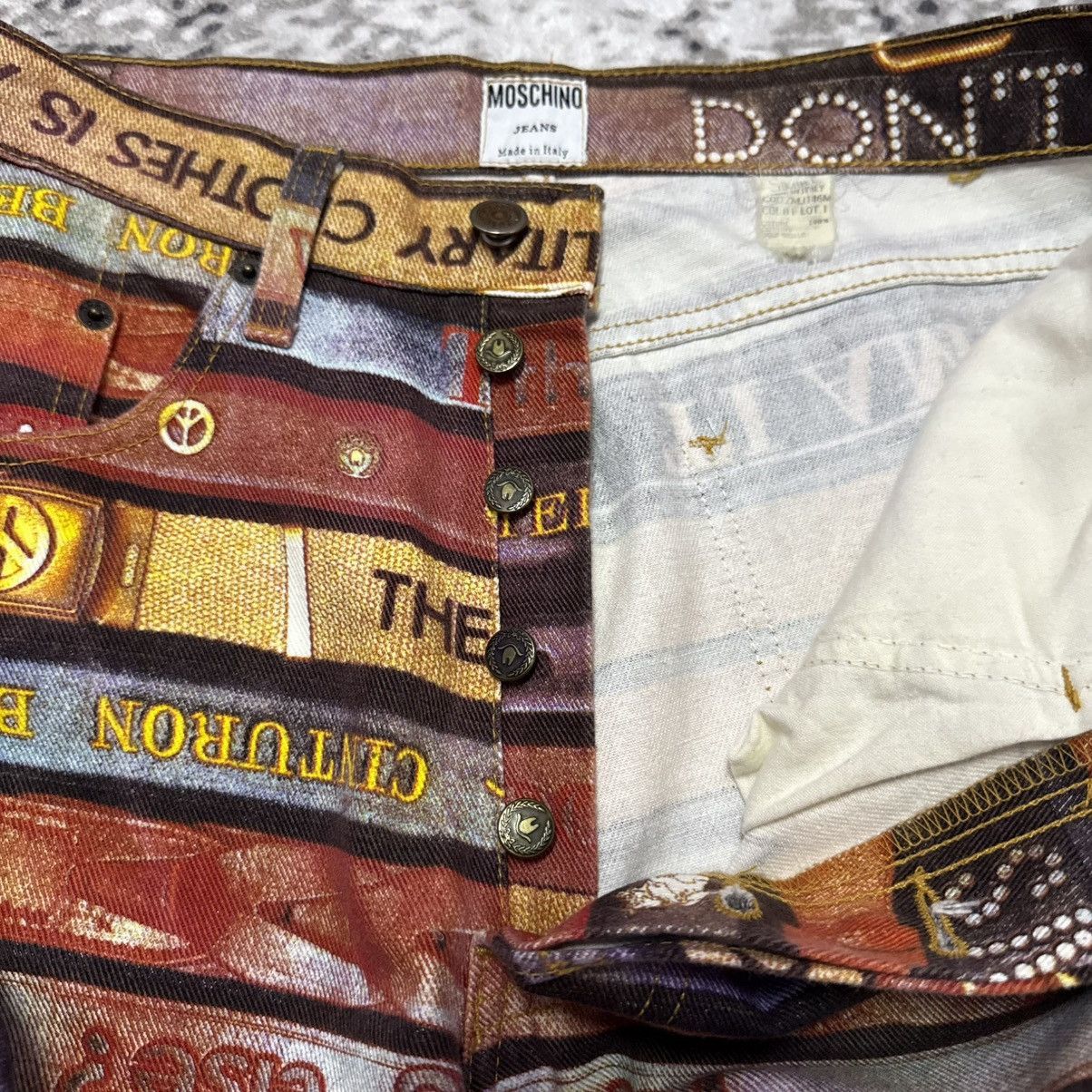 Moschino Archive 90s Moschino Trompe L’Oiel All Type Belt Denim Pants Size US 32 / EU 48 - 14 Thumbnail