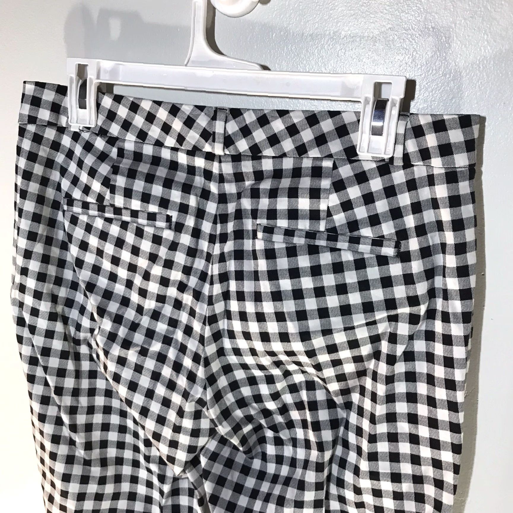 Banana Republic VINTAGE Banana Republic Dress Pants Womens Size 6P Check Tapered Trousers Fall Spring Summer Black/White Size 28" / US 6 / IT 42 - 5 Thumbnail
