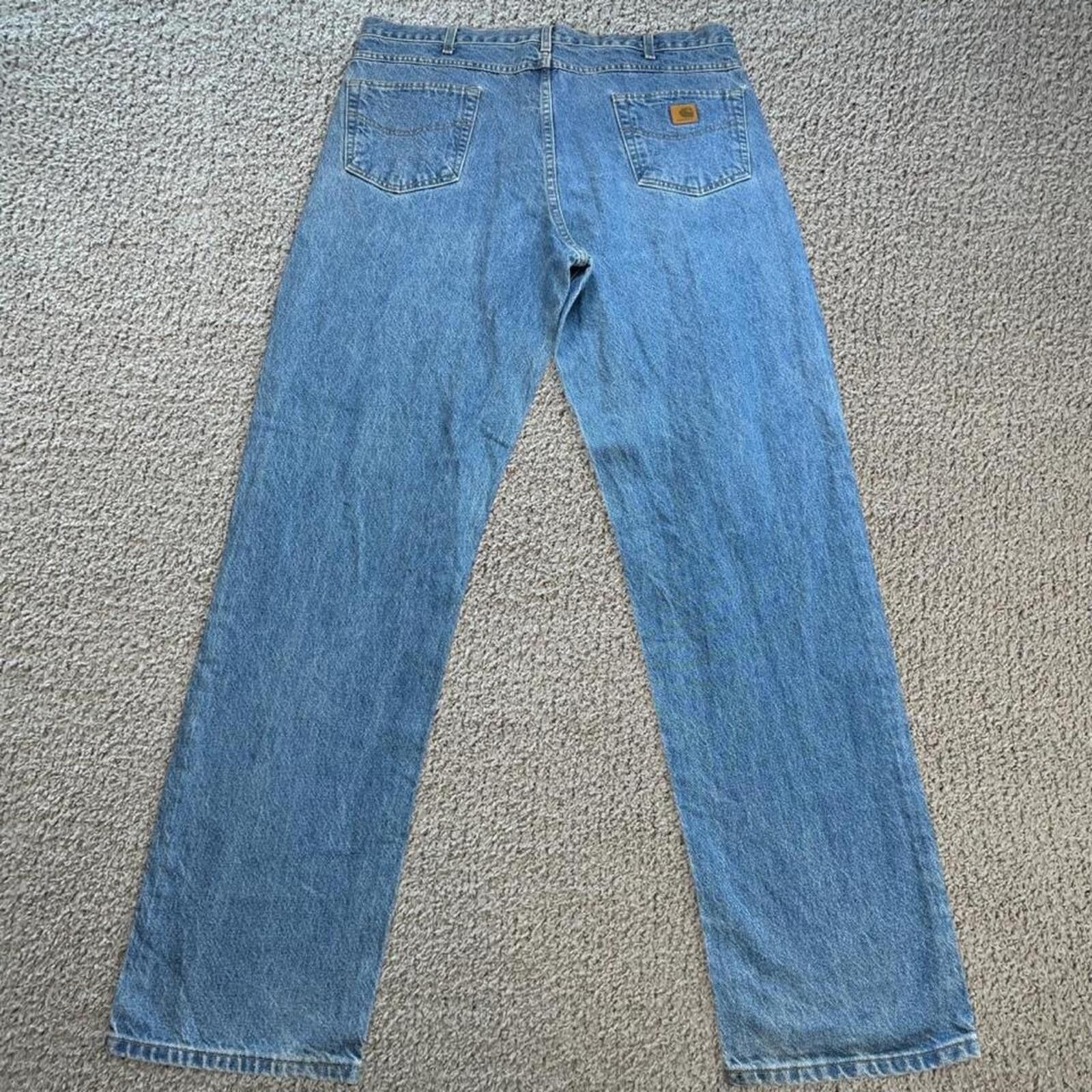 Carhartt Carhartt Relaxed Fit Jeans Mens 46x30 Blue Denim Workwear Size US 44 / EU 60 - 2 Thumbnail