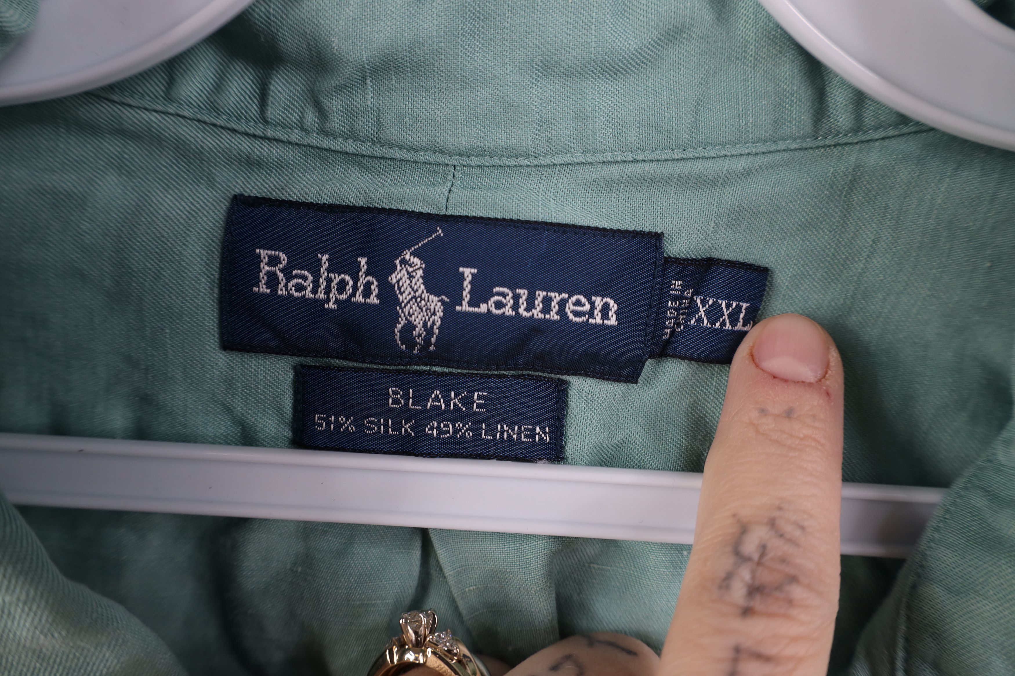 Vintage 90s Ralph Lauren Linen Collared Button Down Shirt