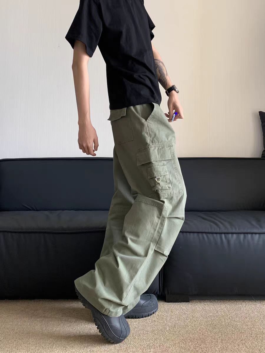 Japanese Brand × Vintage Pleated vintage straight leg workwear baggy pants Size US 33 - 2 Thumbnail