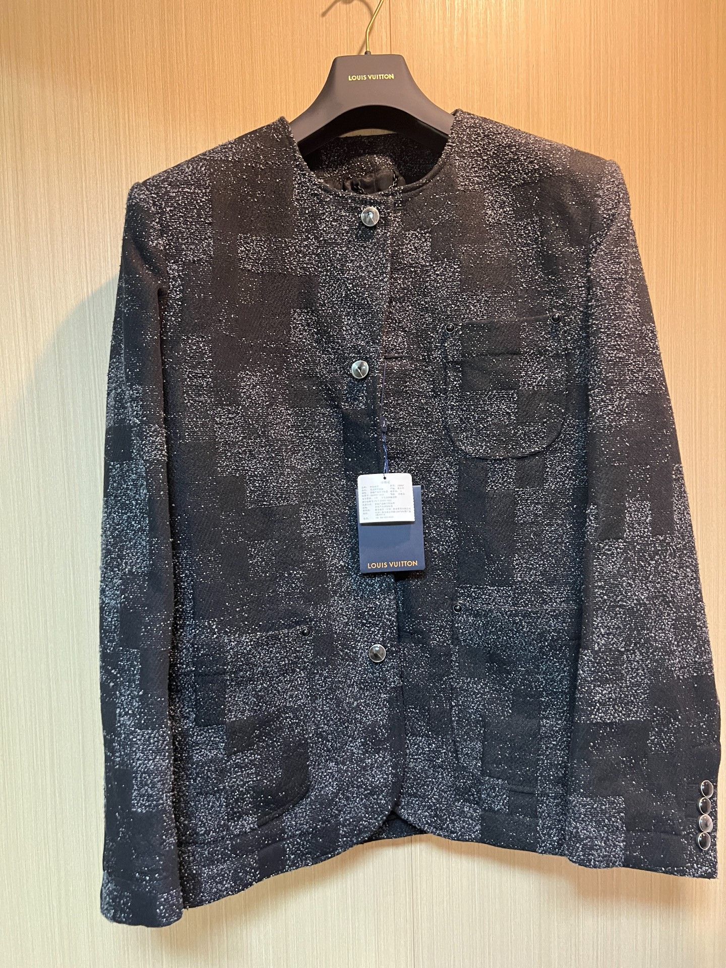 Louis Vuitton Louis Vuitton Damier Textured Knit Jacket Size 52 Size US L / EU 52-54 / 3 - 1 Thumbnail