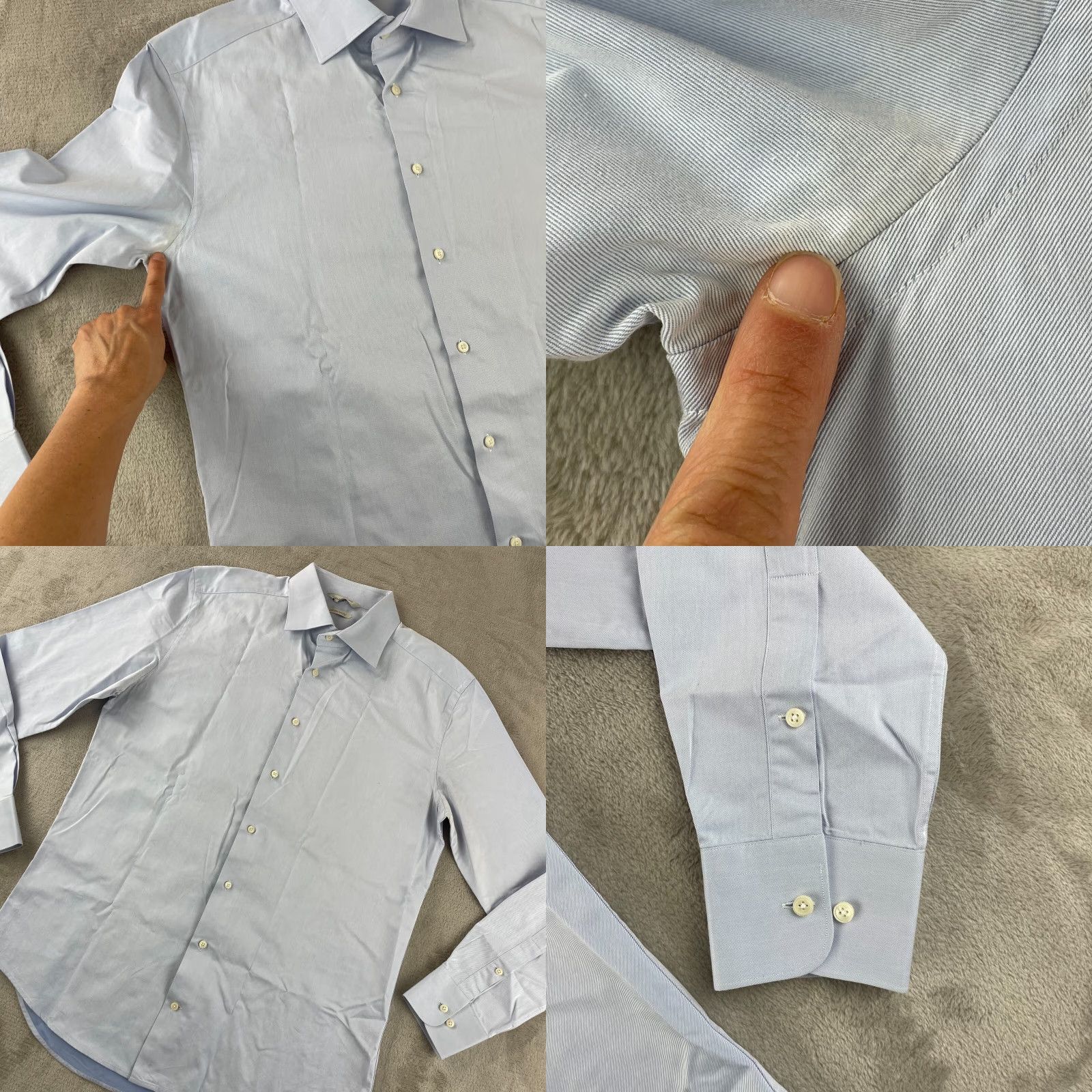 Suitsupply Suitsupply Dress Shirt 42 16.5 Blue Tessitura Monti 2 Ply Cotton Long Sleeve Shirt Mens Regular Blue 16.5 43 in 30 in Button Collared Spread Size 46R - 8 Thumbnail