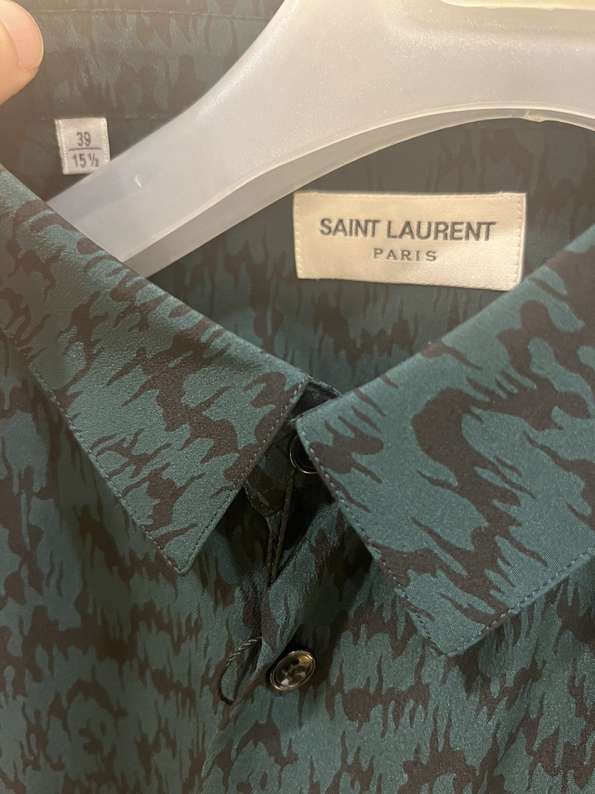 Saint Laurent Paris Abstract print silk shirt collar size39 Size US M / EU 48-50 / 2 - 4 Thumbnail