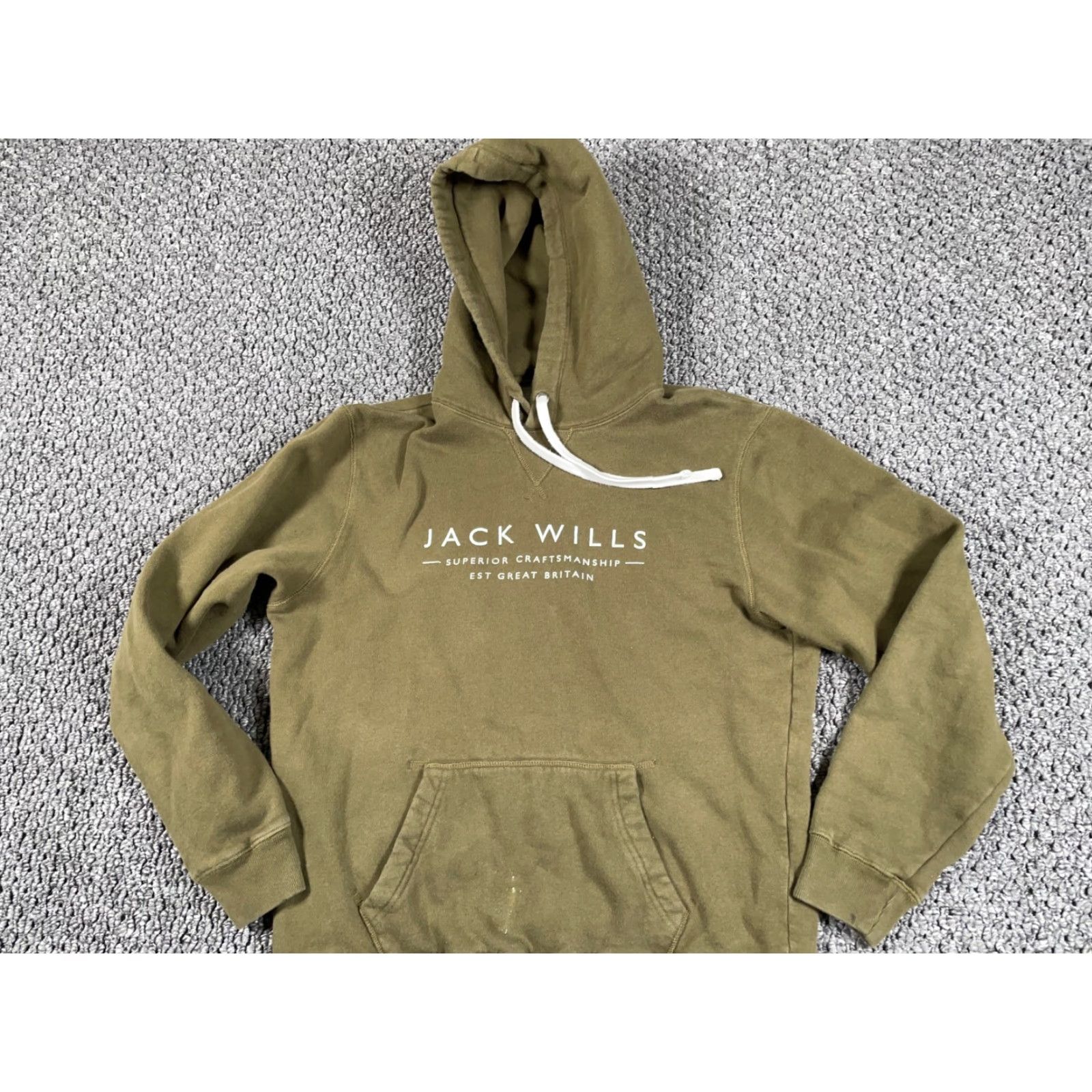 Jack Wills Jack Wills Logo Print Hoodie Sweatshirt Medium Green Heavyweight Pullover Size US M / EU 48-50 / 2 - 7 Thumbnail
