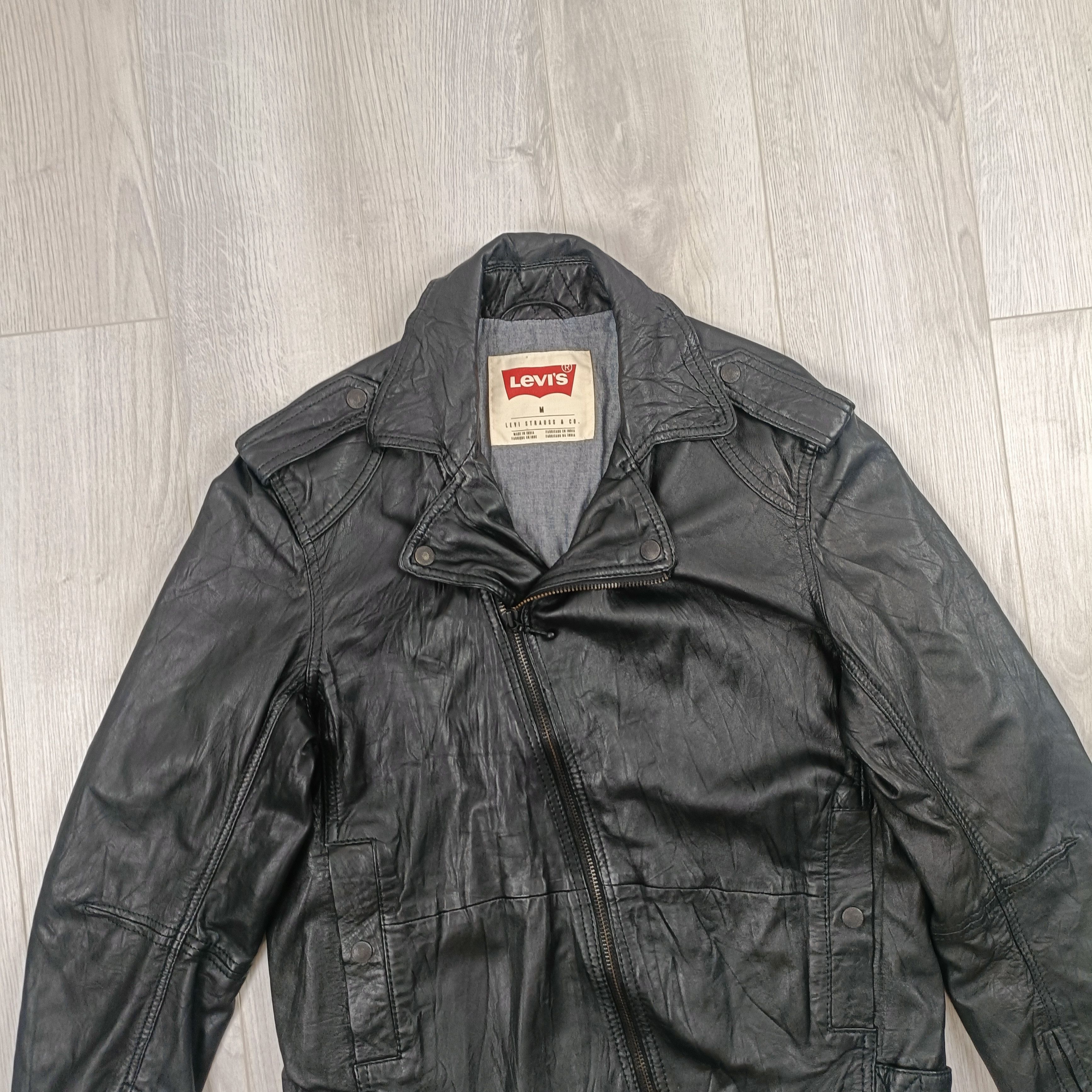 Levi's Men's Black Leather Jacket ! Size US M / EU 48-50 / 2 - 4 Thumbnail