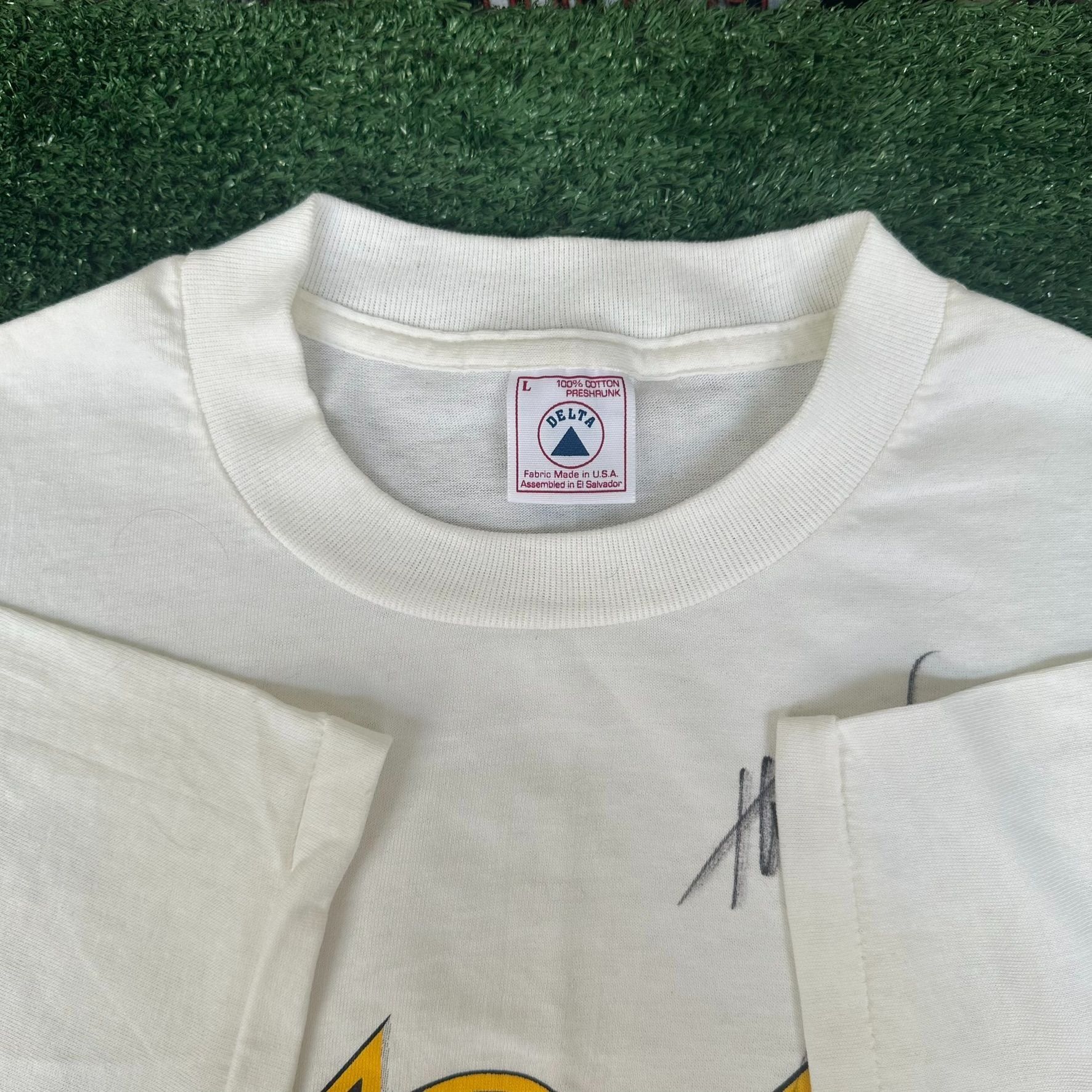Delta Vintage 90s 104FM WTQR Racing T-Shirt Single Stitch NASCAR C Size US L / EU 52-54 / 3 - 6 Thumbnail