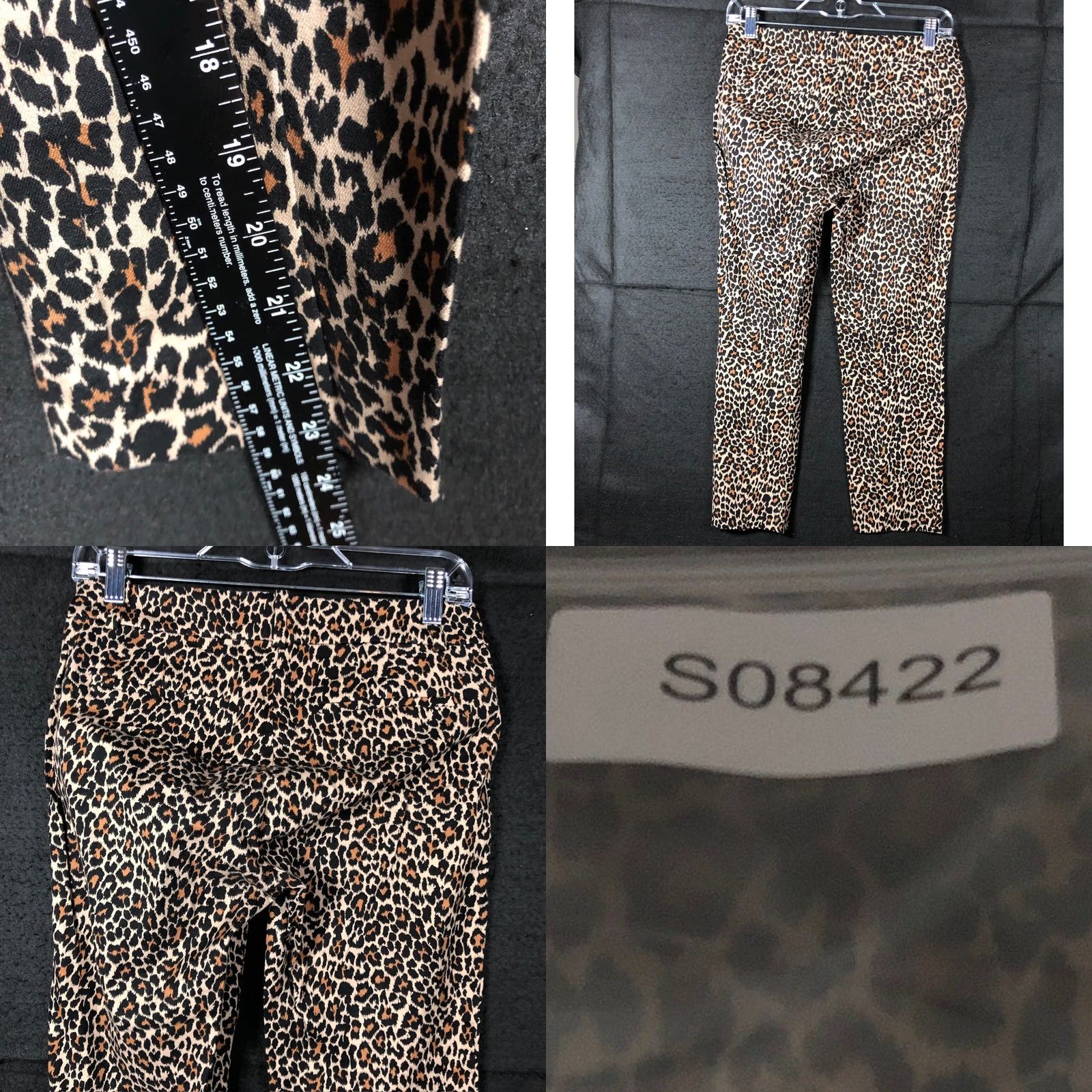 J.Crew J.Crew Womens Pants Brown Leopard Print Mid Rise Winnie Side Zip Stretch 4 Pants Women's Regular Slim Ankle Office Casual Workwear Size 29" - 8 Thumbnail