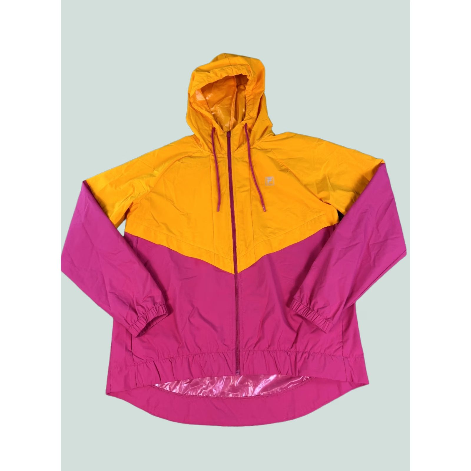 Fila VINTAGE FILA Sport Jacket Windbreaker Hooded Full Zip Large Orange Pink Women's M Size L / US 10 / IT 46 - 1 Thumbnail