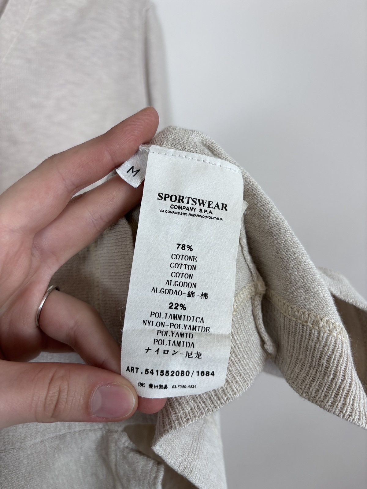 Stone Island Vintage Stone Island Men’s Beige Knit V-Neck Sweater Size US M / EU 48-50 / 2 - 12 Thumbnail