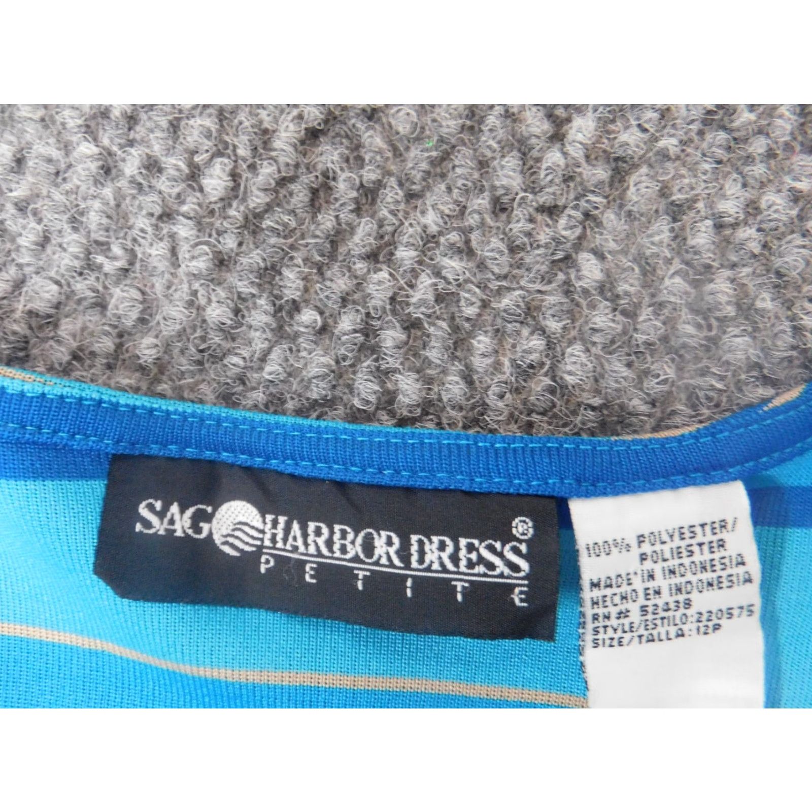 Vintage Sag Harbor Blouse Shirt Womens 12P Petites Striped Blue Crew Neck Cap Sleeve Ruffle Short Sleeve Casual Vintage: No Size XL / US 12-14 / IT 48-50 - 4 Thumbnail