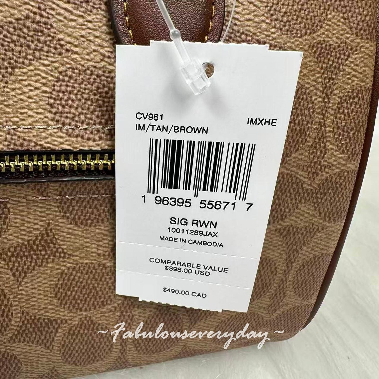 Coach Coach Rowan Satchel Signature Canvas Gold/Tan/Brown CV961 Size ONE SIZE - 4 Thumbnail