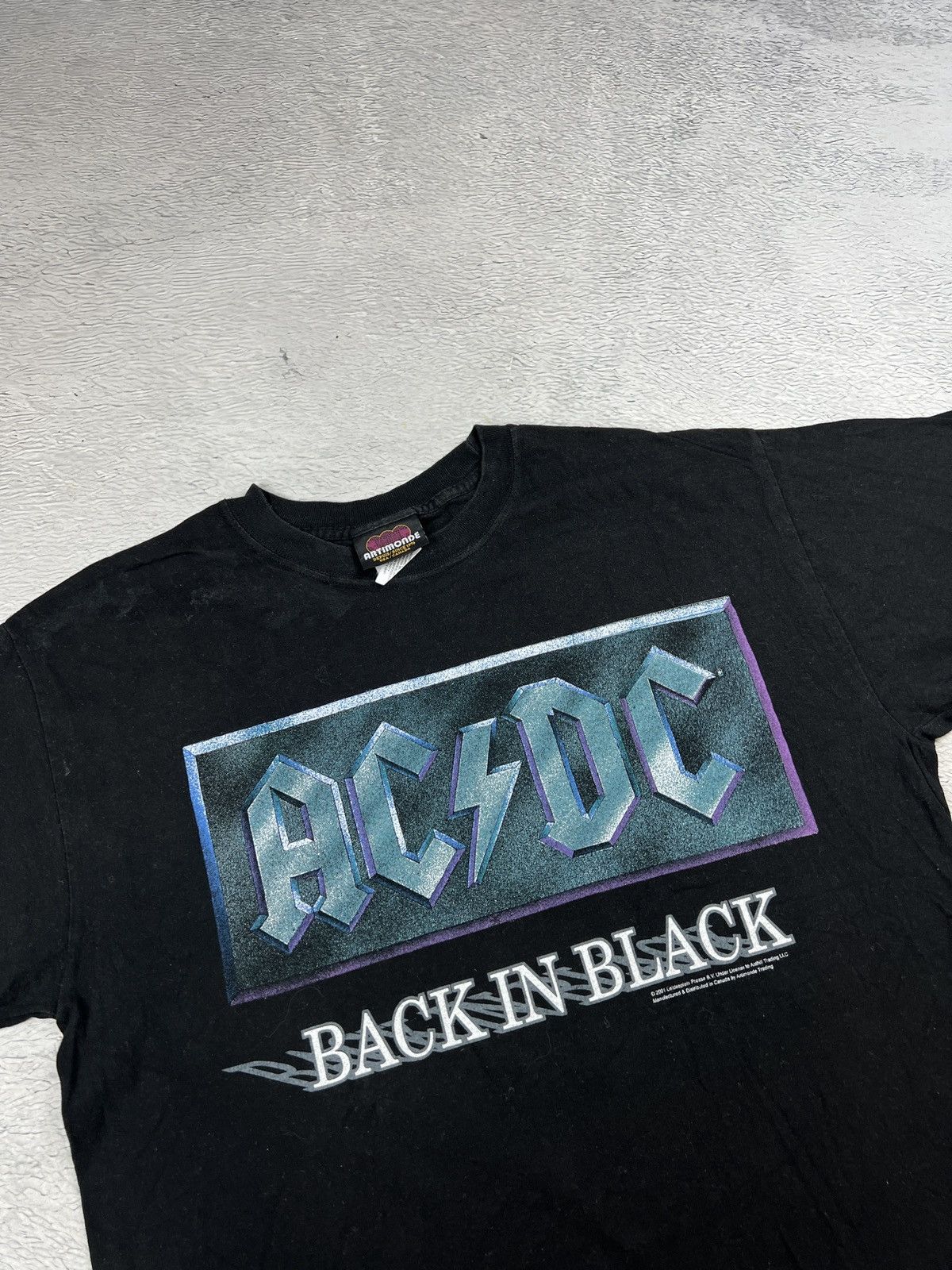 Band Tees VTG 2001 AC DC Back In Black Graphic T-shirt Artimonde Large Size US L / EU 52-54 / 3 - 3 Thumbnail