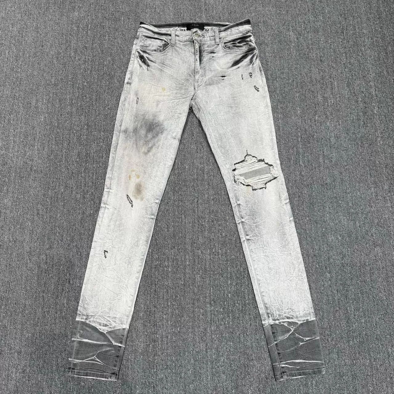 Amiri AMIRI Gray Washed Ripped Jeans 32 95 New Size US 32 / EU 48 - 1 Thumbnail