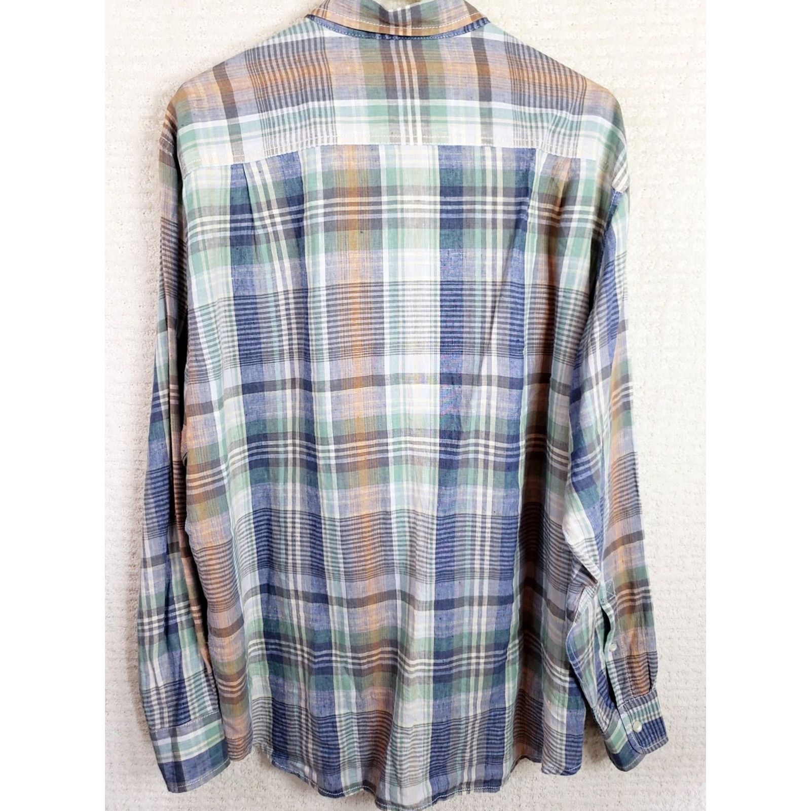 Tommy Bahama Tommy Bahama Shirt XL Colorful Plaid 100% Linen Long Sleeve Button-Up Men Size US XL / EU 56 / 4 - 6 Thumbnail