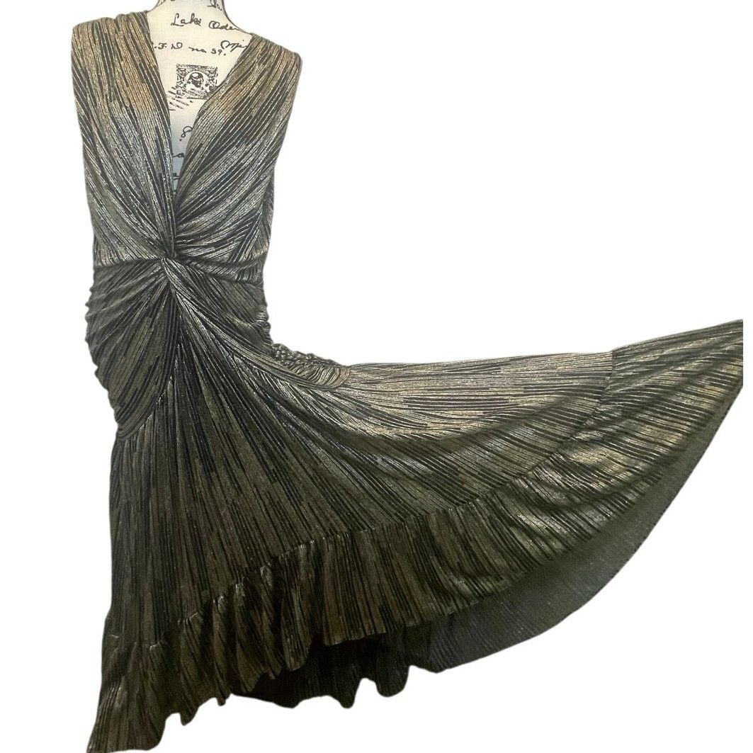 MISA Los Angeles MISA LOS ANGELES MAX DRESS METALLIC AVA TWIST RUCHED SZ XL Size XL / US 12-14 / IT 48-50 - 5 Thumbnail