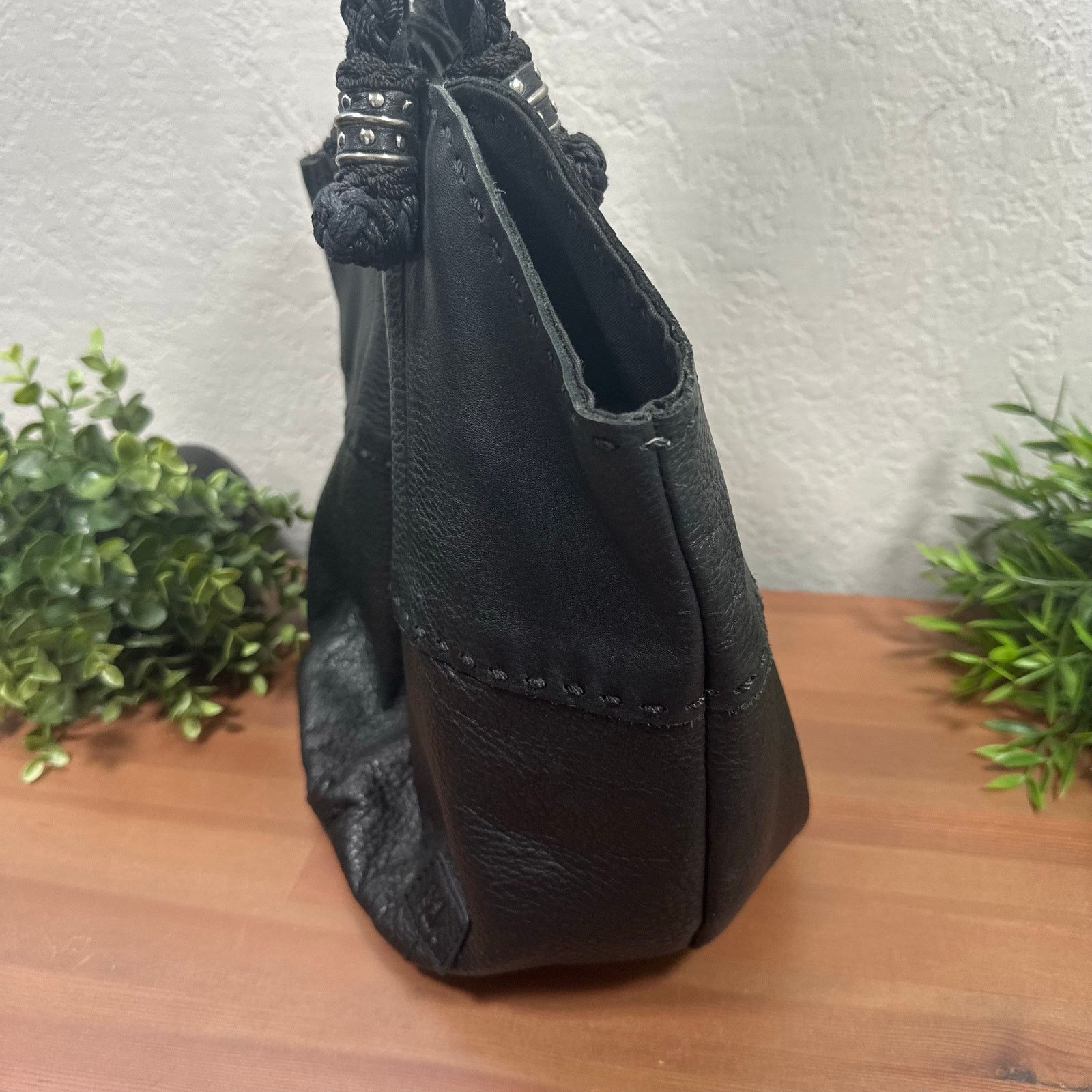 The Sak The Sak Indio Boho Black Leather Hobo Bag Size ONE SIZE - 3 Thumbnail